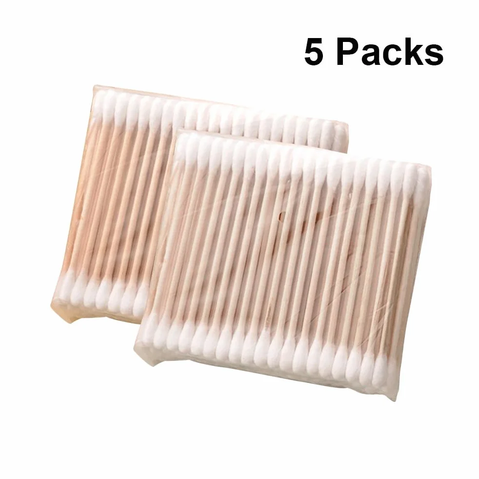 Coton-Tiges Jetables Double Embout 500 Pièces Bâtonnets En Bois Nettoyage Oreilles