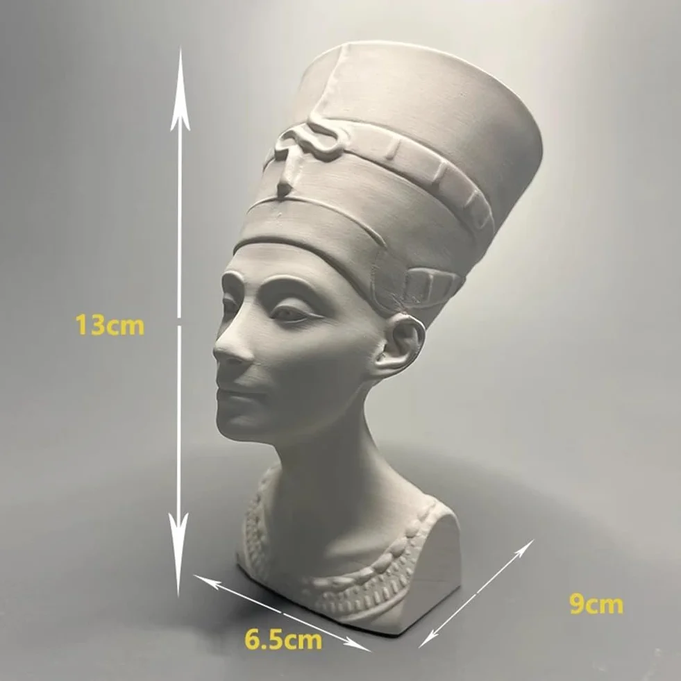 Statue Reine Nefertiti Buste Tête Figurine Gypse Sculpture Décoration Intérieur Moderne