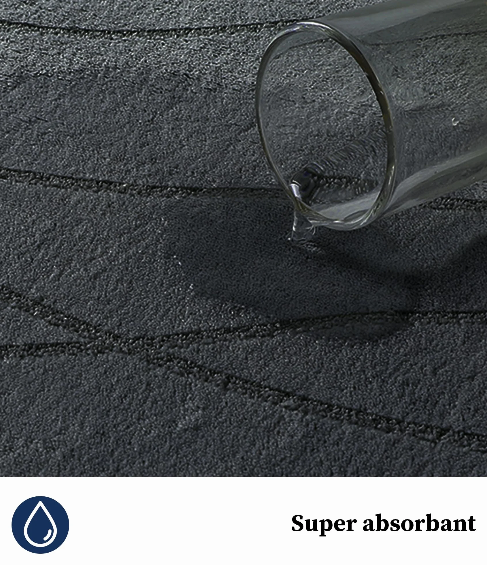 Chakme Tapis de Bain en Mousse à mémoire de Forme Absorbant Antidérapant 43 x 61 cm Gris foncé