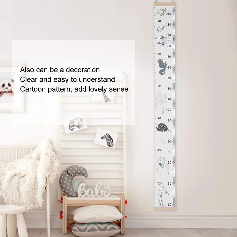 Toise de Mesure Enfant Murale à Suspendre, Règle de Croissance, Diagramme Hauteur pour Fille Garçon Décoration