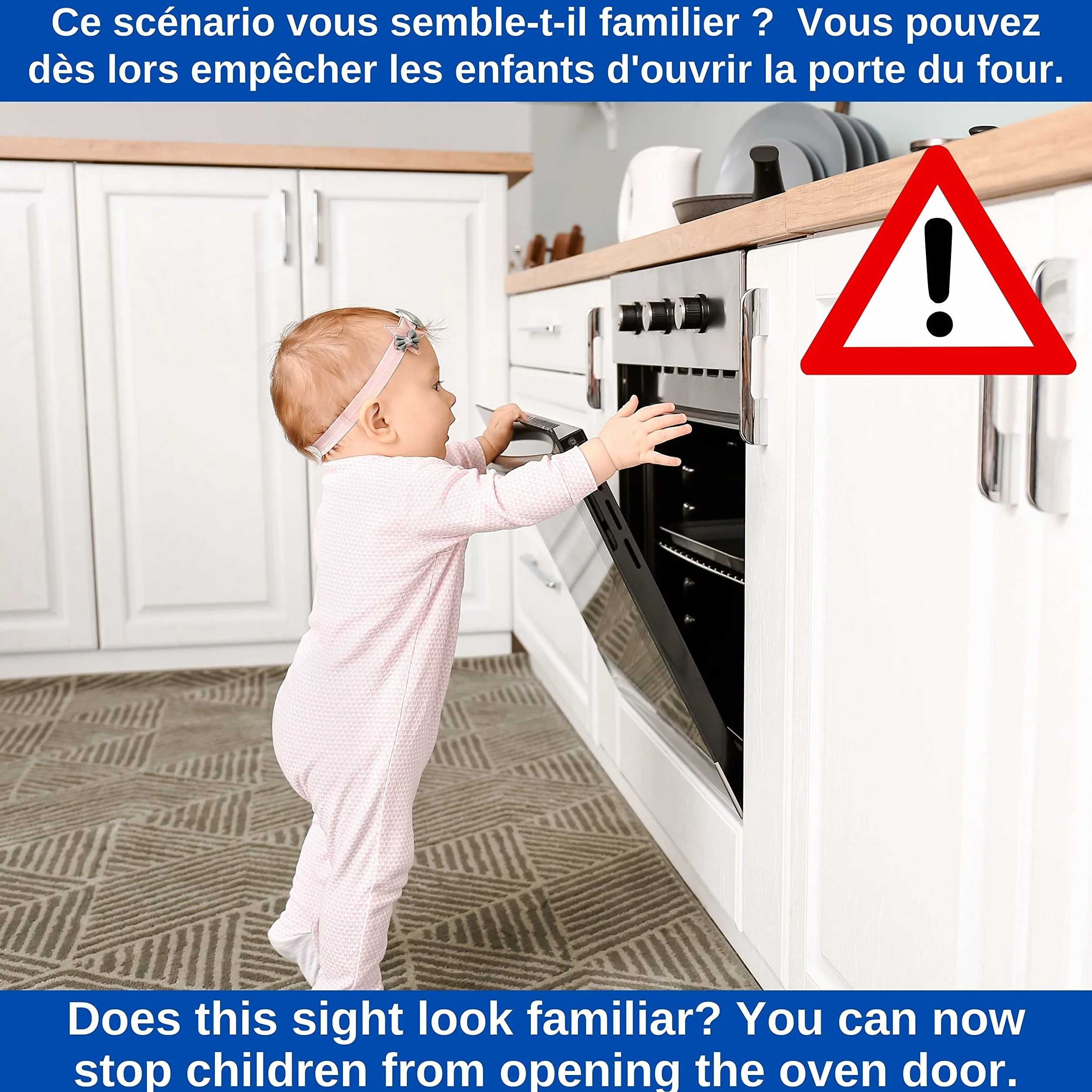 Verrous de Sécurité pour Four, 2 pièces, Noir, Résistants à la Chaleur, Bloque Four Enfants
