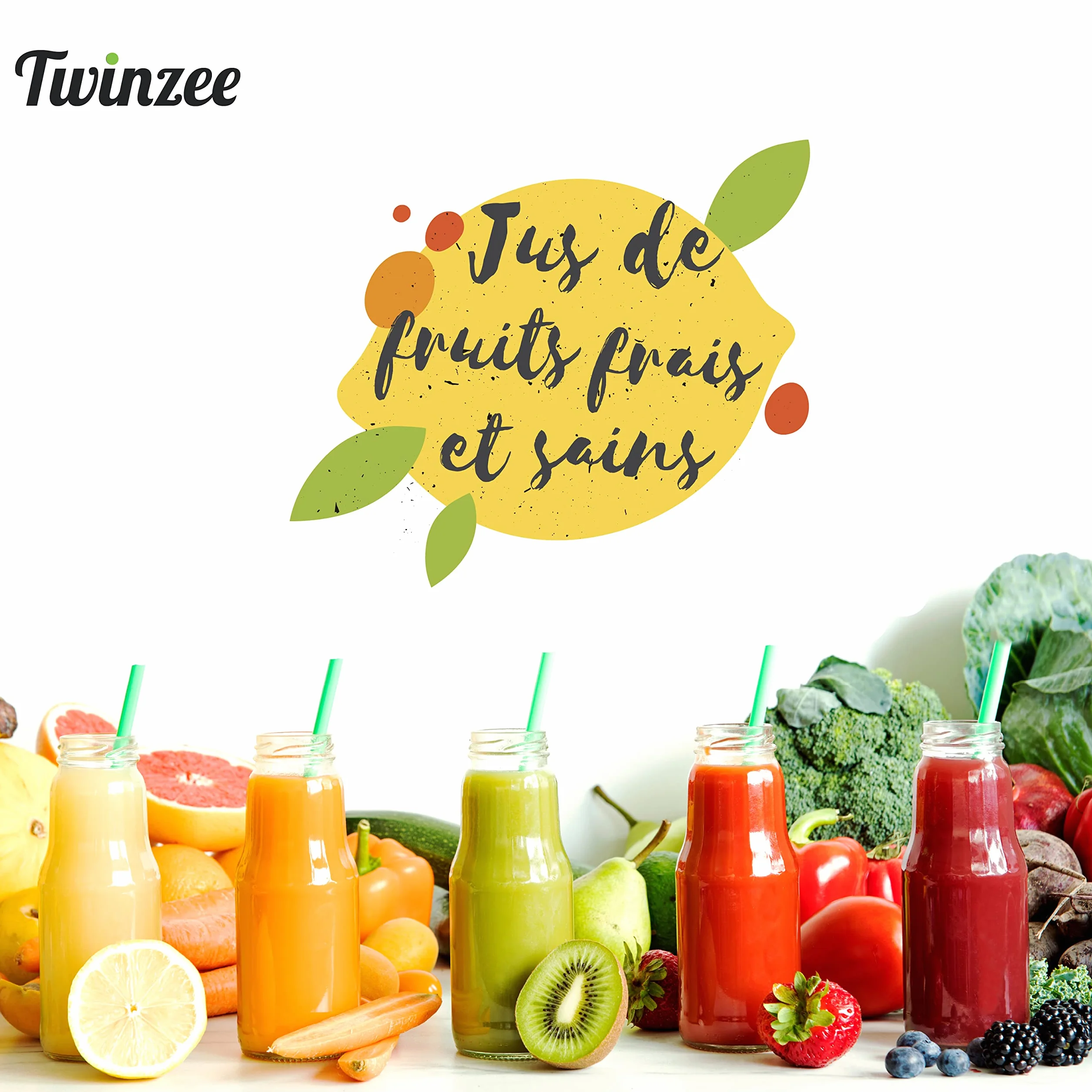 Twinzee Centrifugeuse Extracteur de Jus 850W, Large Bouche 75 mm - Fruits et Legumes