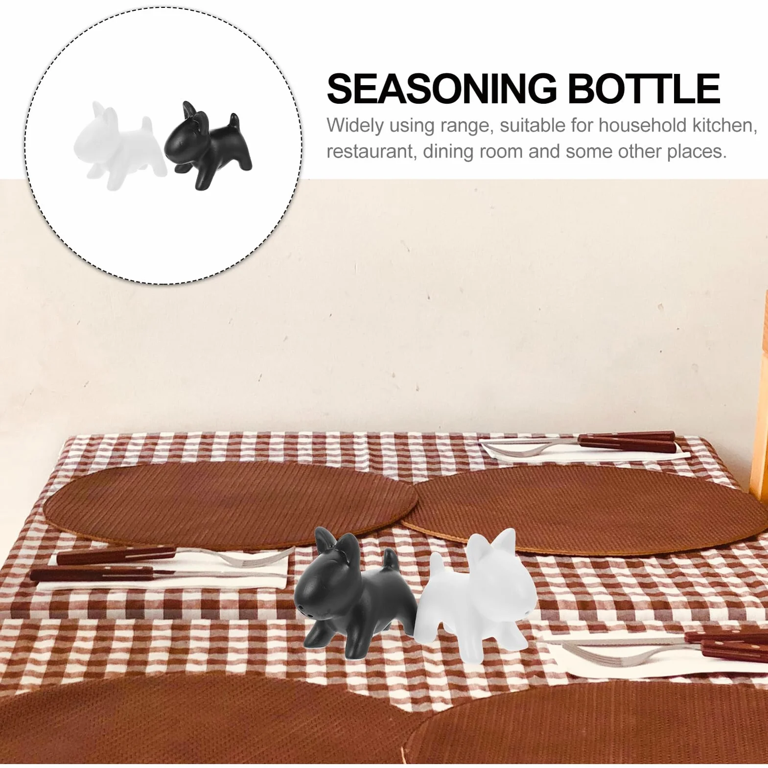 Salières et Poivrières en Céramique Forme Chien Blanc pour Rangement Épices Cuisine