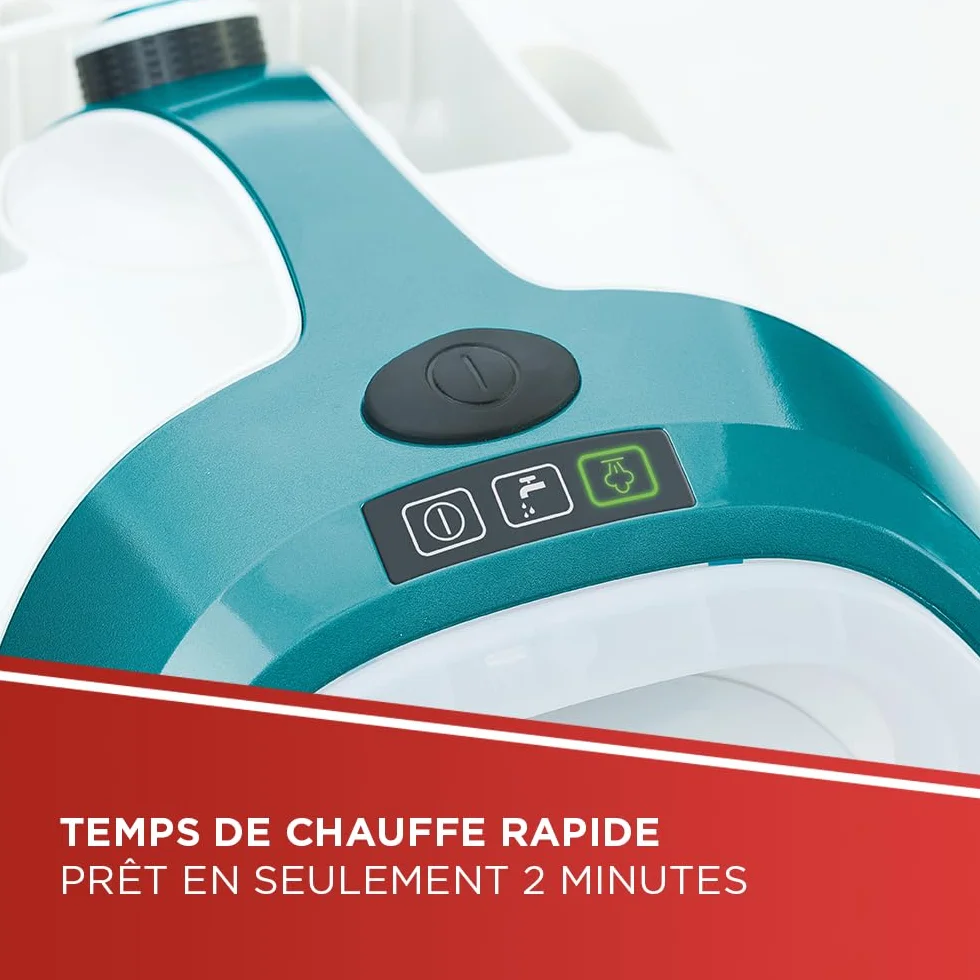 Polti Vaporetto Smart 100 T Nettoyeur Vapeur 4 Bars Autonomie Illimitée 9 Accessoires Blanc Turquoise