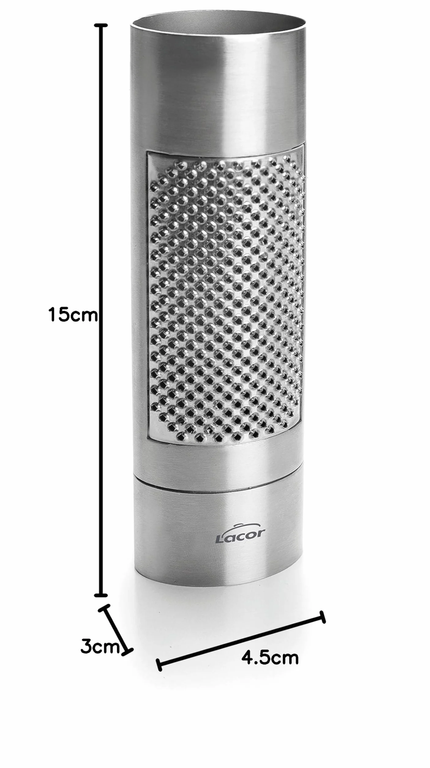 LACOR Râpe de Noix Muscade en Acier Inoxydable Gris