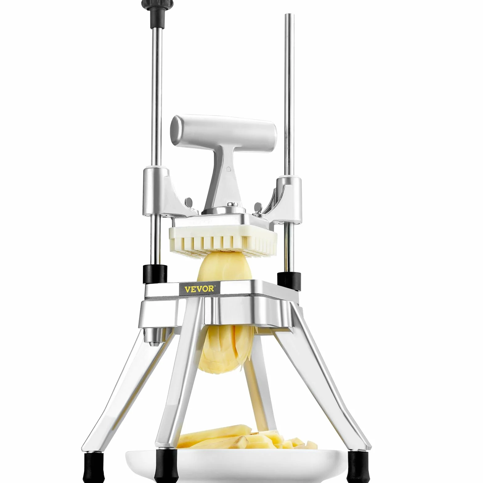 VEVOR Coupe-Frites Professionnel Manuel Coupe-Légumes Multifonction 4 Lames en Inox 12,7/6,4/9,5 mm