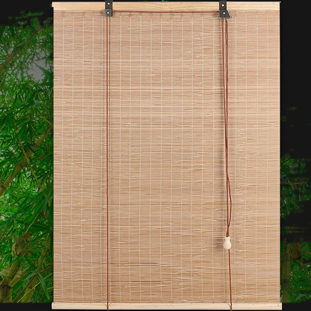 Store Enrouleur en Bambou Taux de Shading 65% Stores À Rouleaux Romains Rideau filtrant la lumière Stores Venitien Volets Protection de la Vie privée (100 x 240 cm)