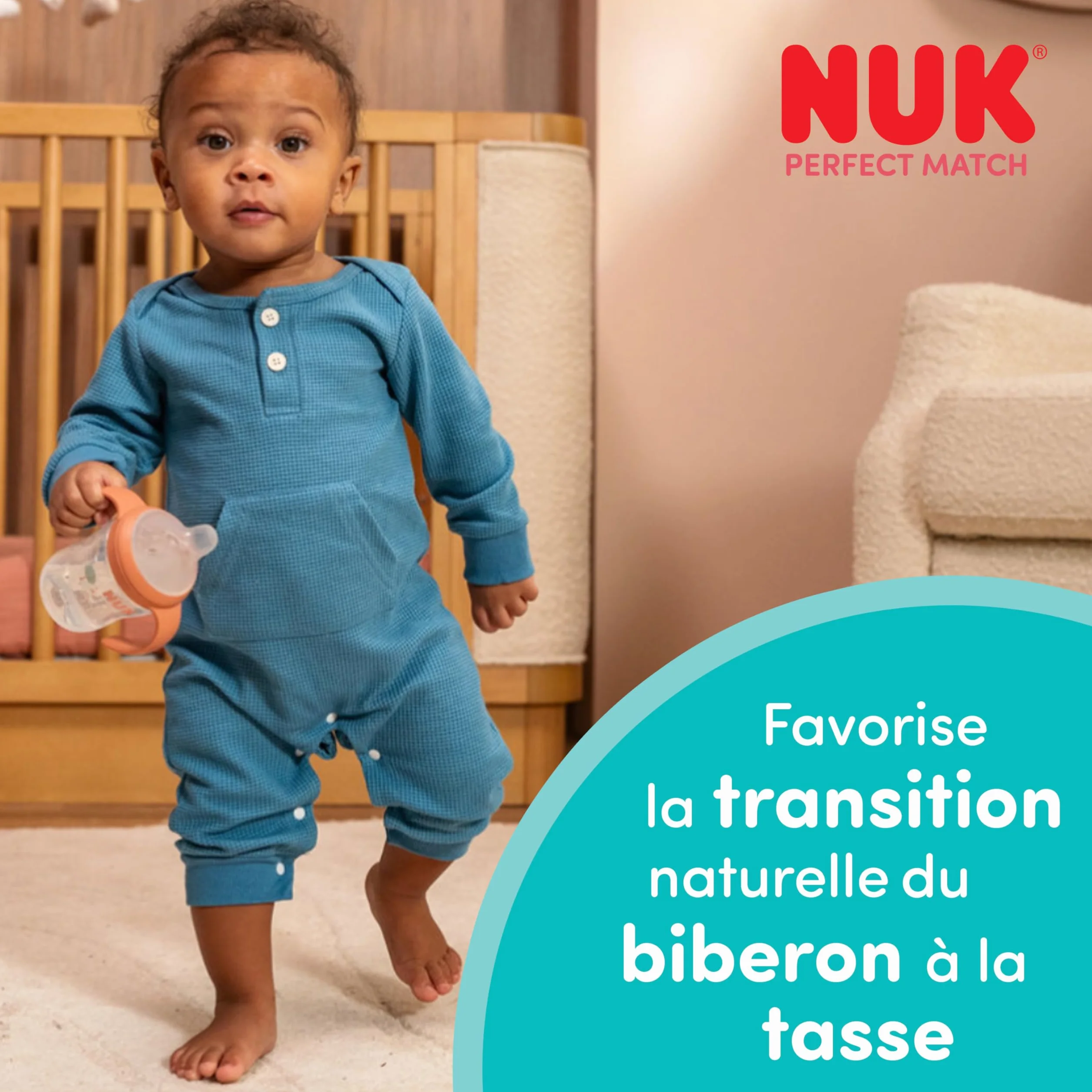 NUK Perfect Match Nuit Tasse d'apprentissage 150 ml 6+ mois Anti-fuite Bébé Lot de 2