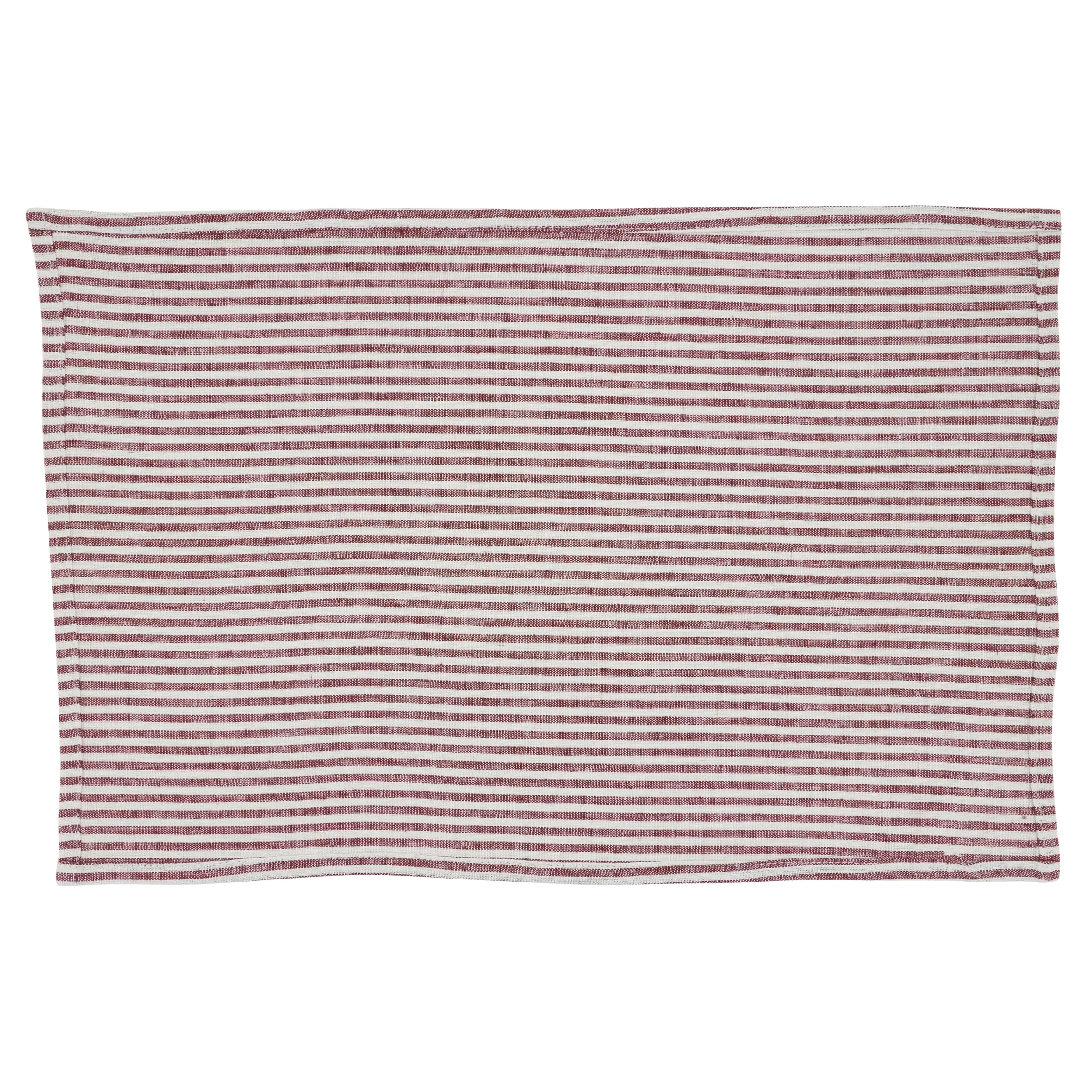 SARO Lifestyle Lot de 4 Sets de Table Classiques à Rayures en Lin mélangé – Sets de Table de Ferme pour Salle à Manger Quotidienne, Tables de Cuisine et Divertissement décontracté, 35,6 x 50,8 cm