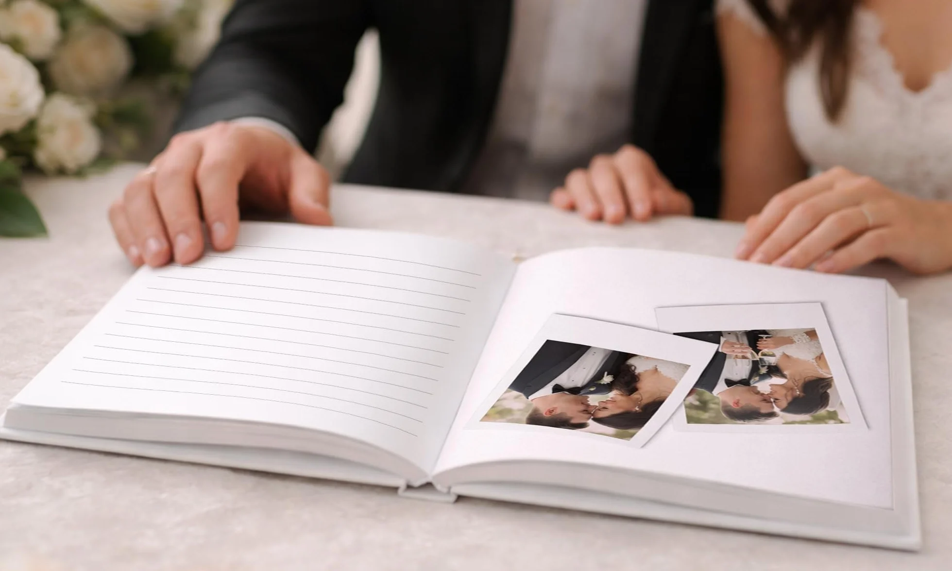 Livre d'or mariage personnalisé couverture rigide 60 pages