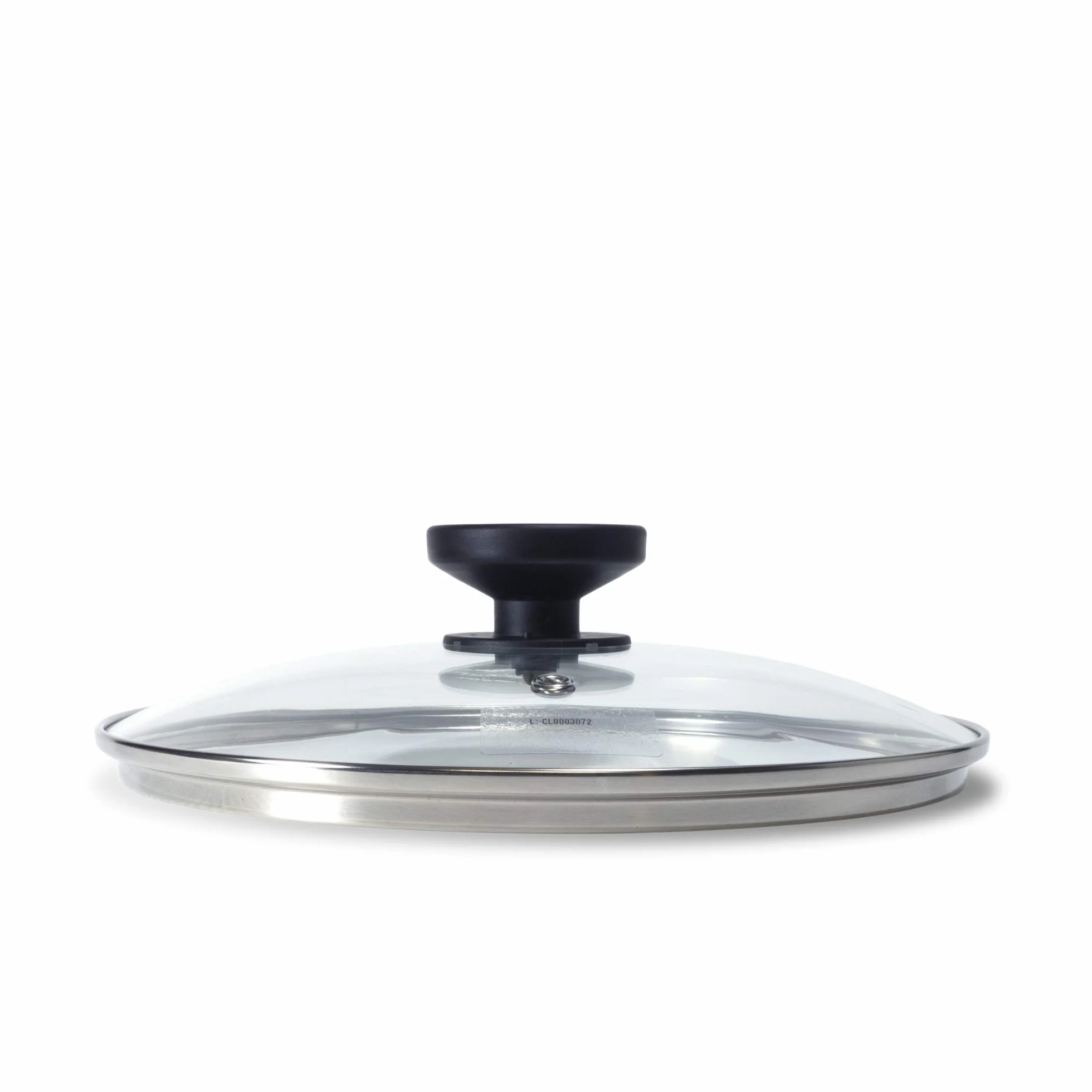 Alluflon Couvercle en Verre Trempé 24 cm, Rebord Acier Inoxydable, Résistant Haute Température