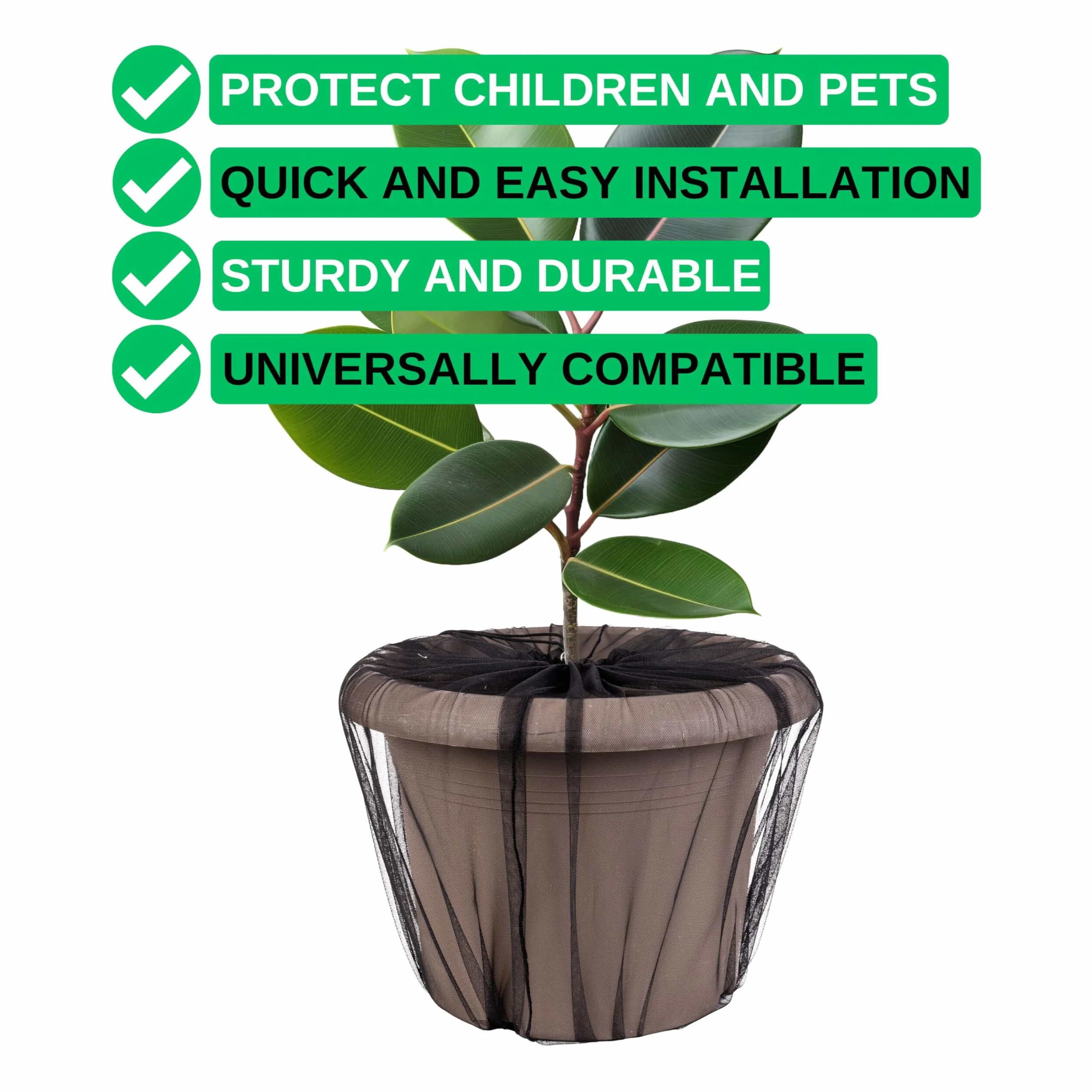 Filet de Protection des Plantes Sécurité Enfants 2 pcs Nylon Noir Ø 30 cm