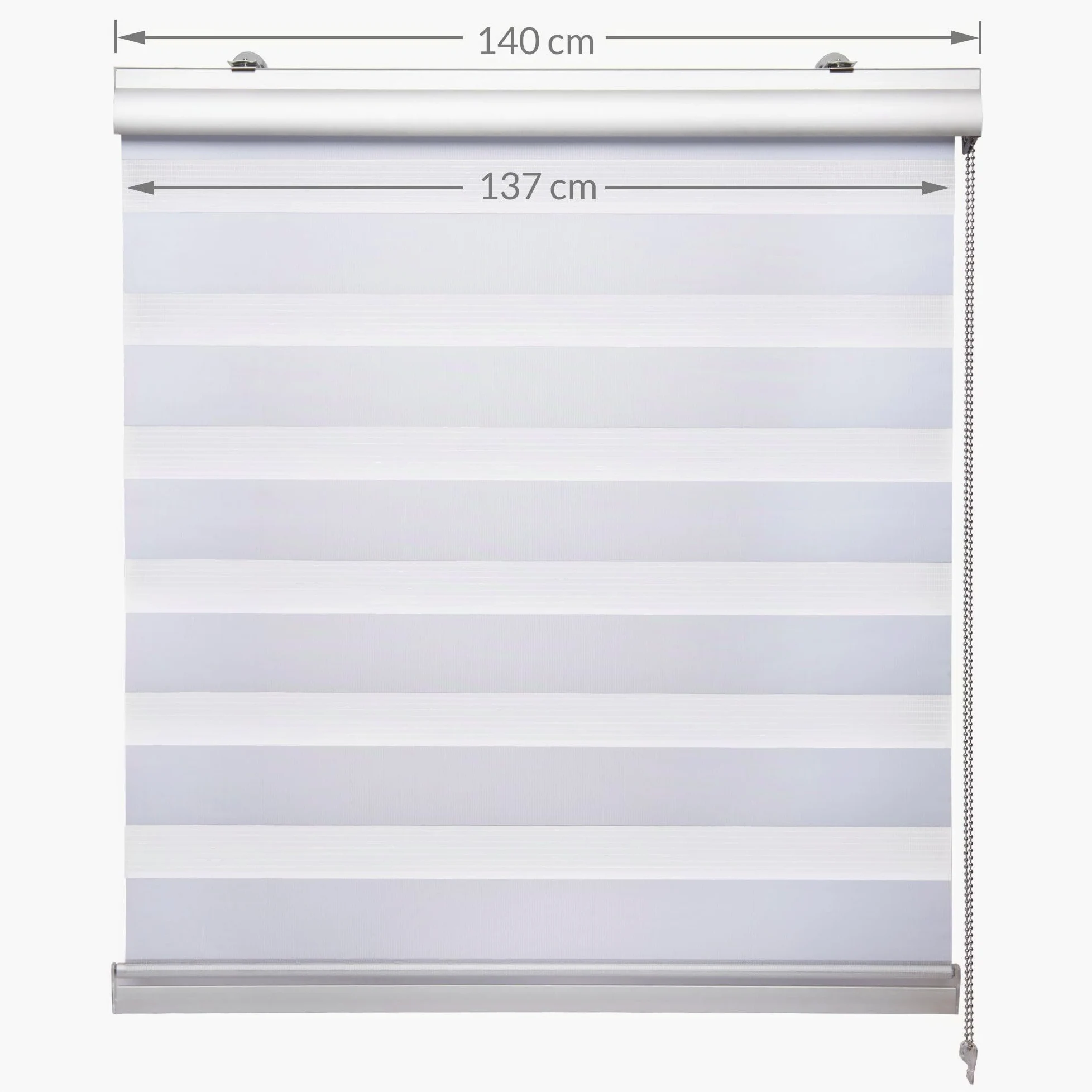 Sol Royal Double Store Enrouleur à Cassette Jour Nuit occultant Clips | 140x220cm blanc avec Klemmfix Percage duo premium fenêtre SolDecor DK9