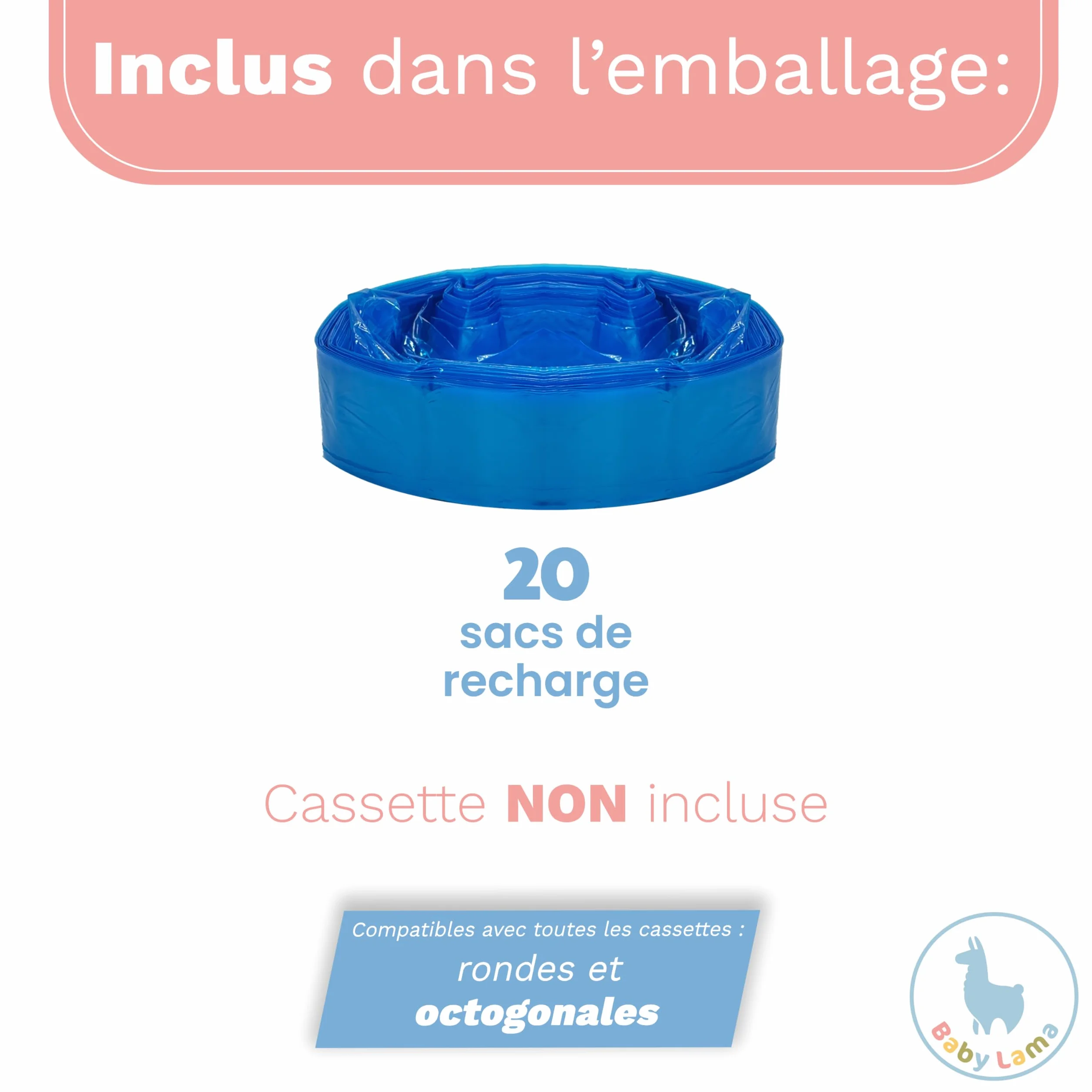 Recharges Universelles Poubelle à Couches Compatibles Tommee Tippee Angelcare Sac Antiodeur Hygiénique Économique 20