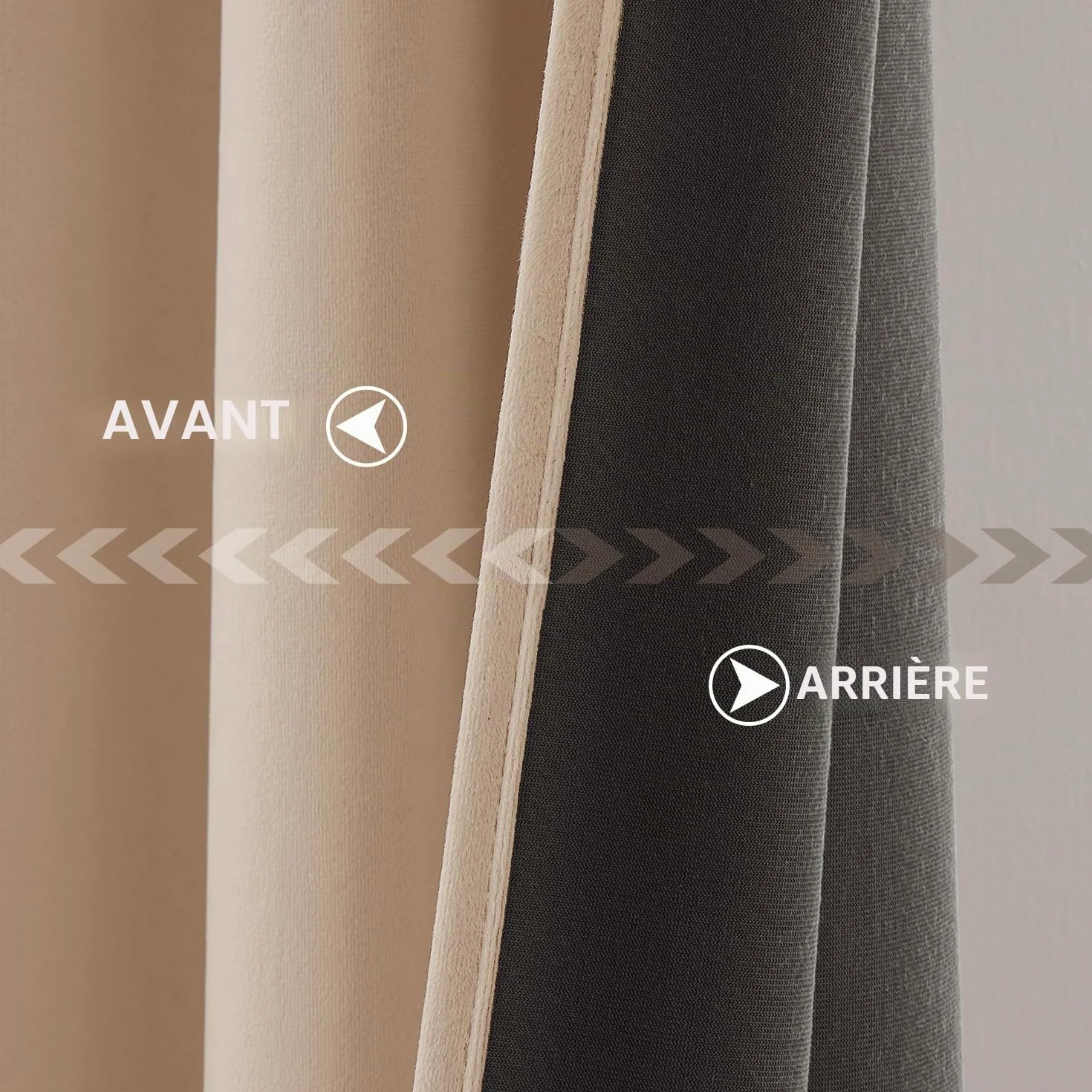Woaboy Rideaux à Cordon Isolants en Velours 140x245 cm Beige | Rideaux Modernes Semi-Occultants pour Salon et Chambre à Coucher Rideau épais en Satin Thermique