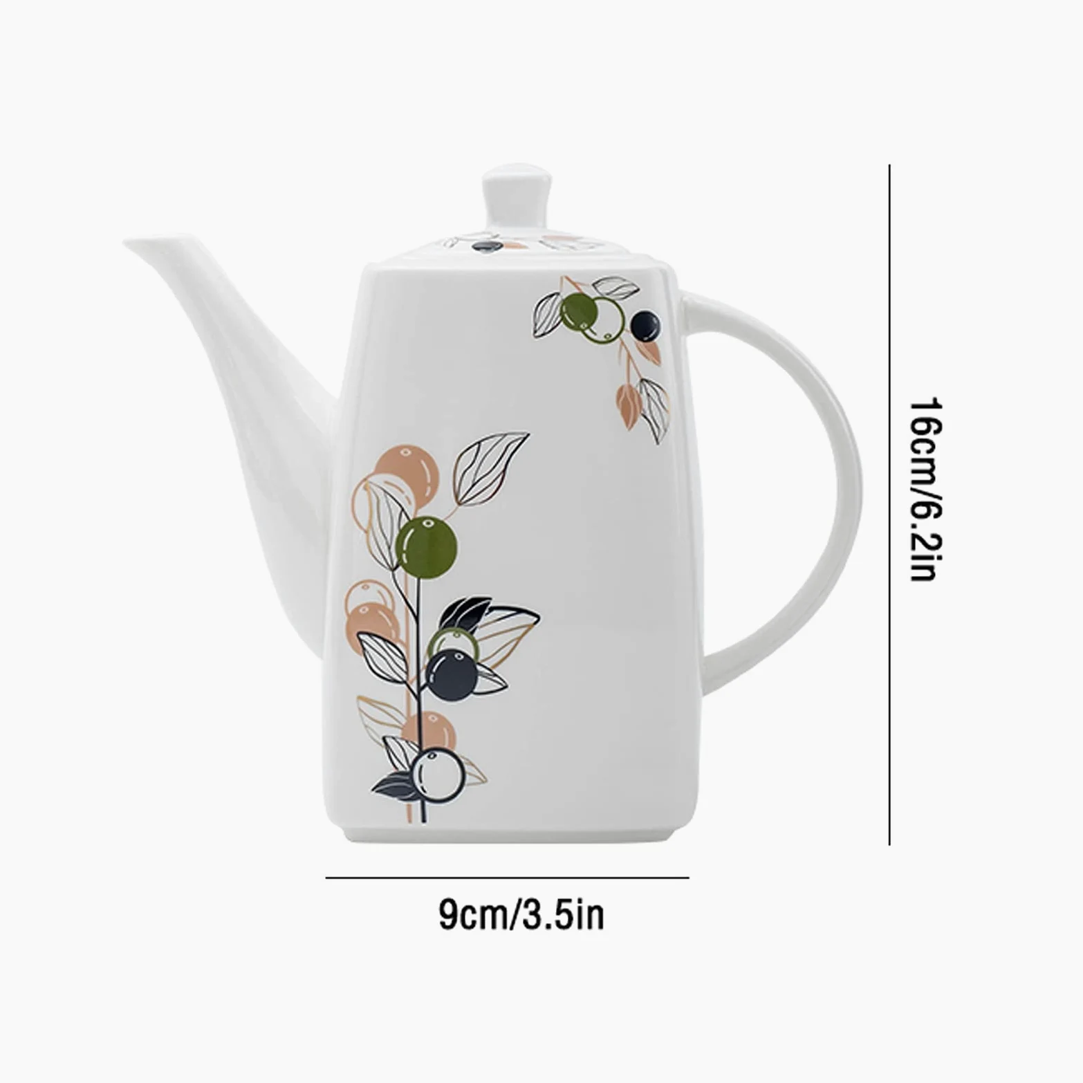 Pichet Pichet en céramique Simple Bouilloire de Filtre à Grande capacité avec poignée et Couvercle théière de Mode pour la Maison, Restaurant, café (54 oz) Pichets (Color : B)