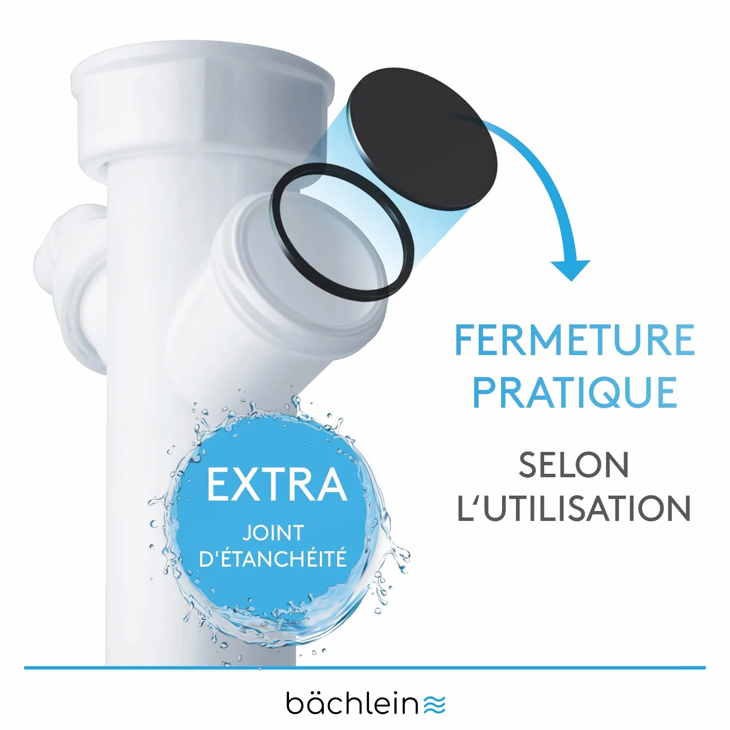 Bächlein Siphon Tubulaire Flexible Pour Évier de Cuisine - Raccord Universel G 1 1/2"