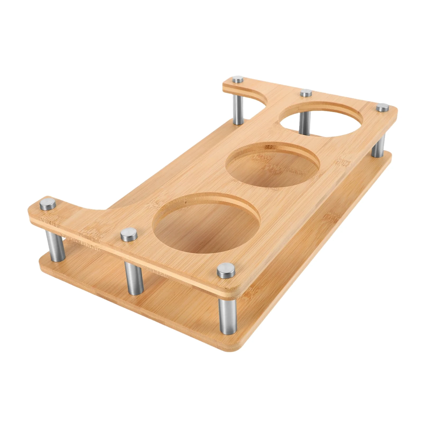 Abaodam Rack De Stockage De Pot D'assaisonnement Distributeur D'épices Portatif Rack à Épices Rond En Métal D'épices De Cuisine Support De Support De Comptoir Bac à Sel Beige En Bois