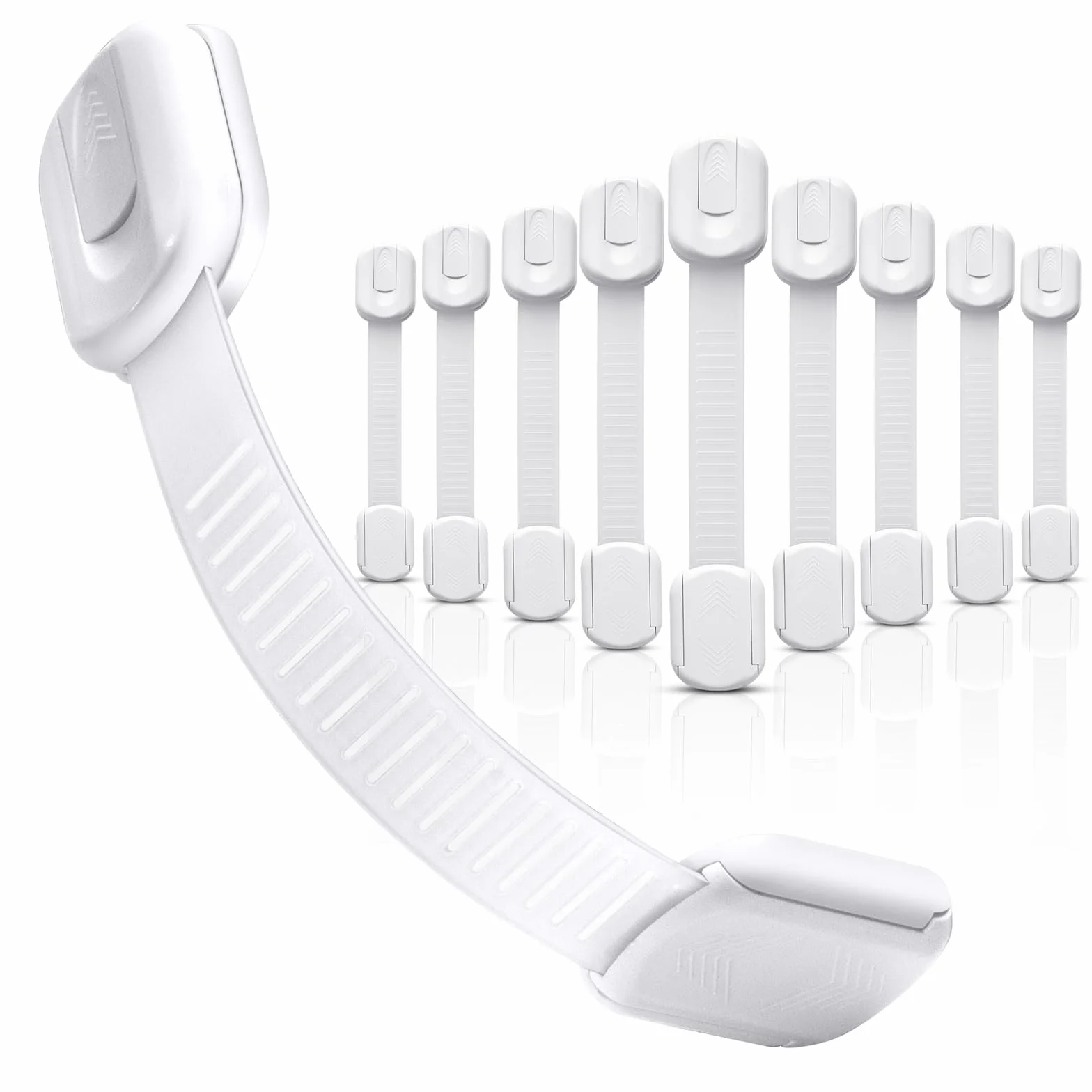 Bloc Porte Securite Bebe 10 Pièces, Bloque Tiroir Placards Loquets et Frigo Securite Placard Enfant Protection Bebe Maison, Adhésif Extra Fort, sans Perçage
