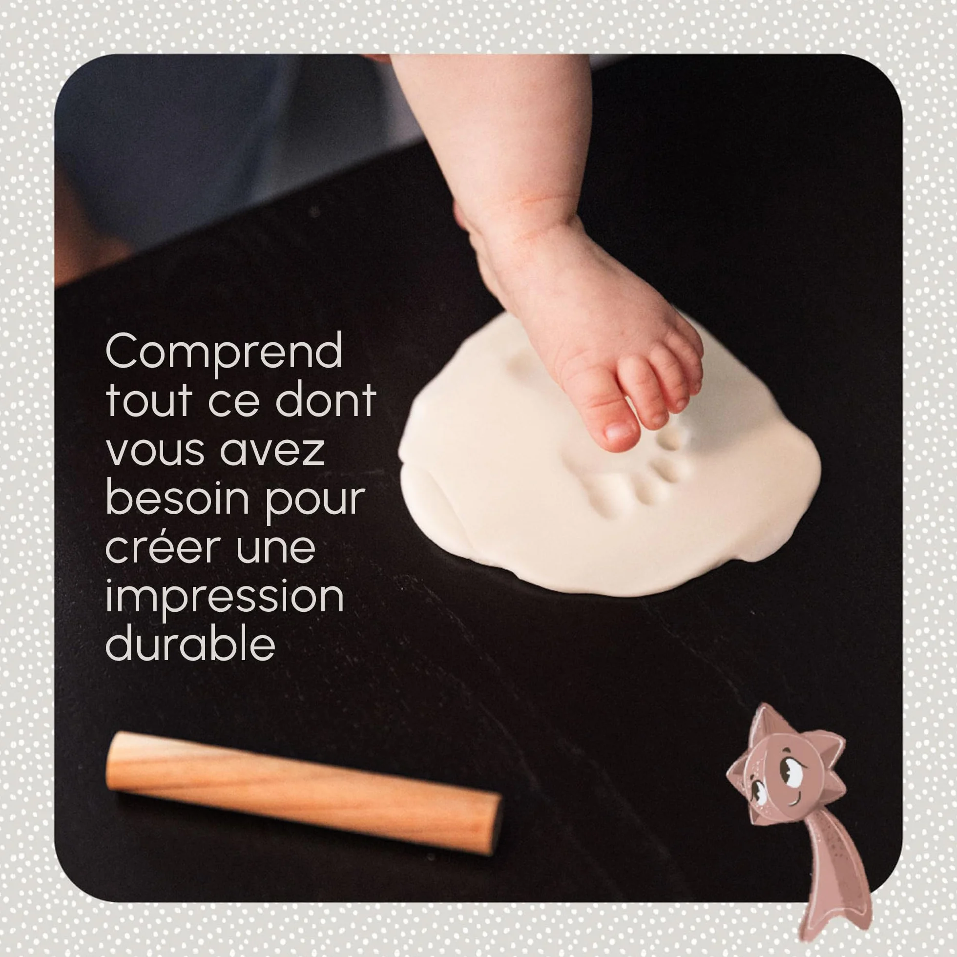 Tiny Love Double Frame Photo Cadre Personnalisé Empreinte Main Pied Bebe Kit Argile Cadeau Naissance Coffret Tout-en-un Bois