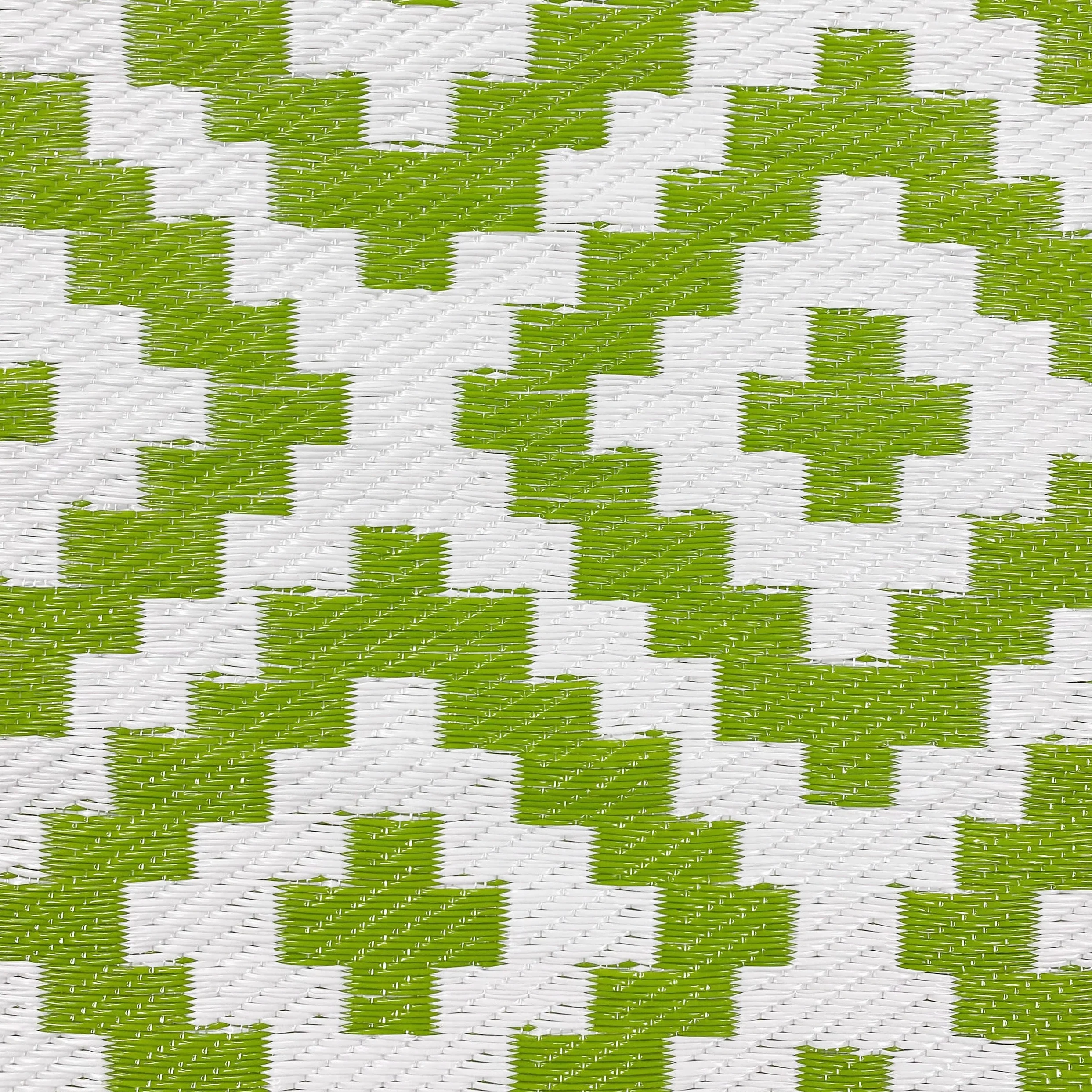 CARPETIA Tapis d'extérieur résistant aux intempéries, Plastique, Tapis d'auvent de Camping, Tapis de Jardin, Tapis de Balcon, Tapis Long, Motif en Losange, Vert Blanc 90 x 300 cm