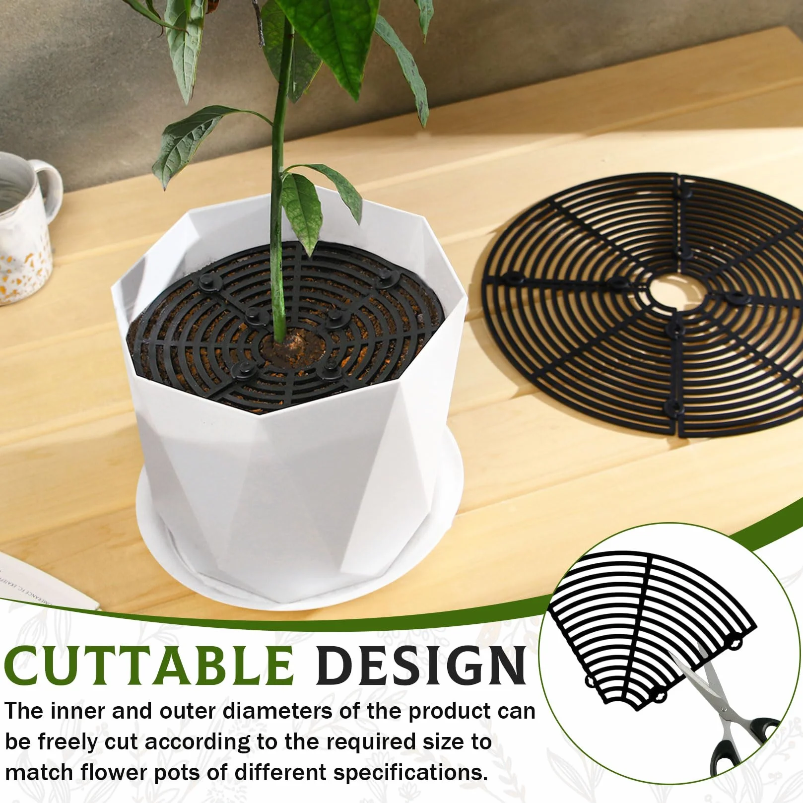 Lot de 4 grilles de protection pour pots de fleurs 30 cm découpable protection des plantes chat