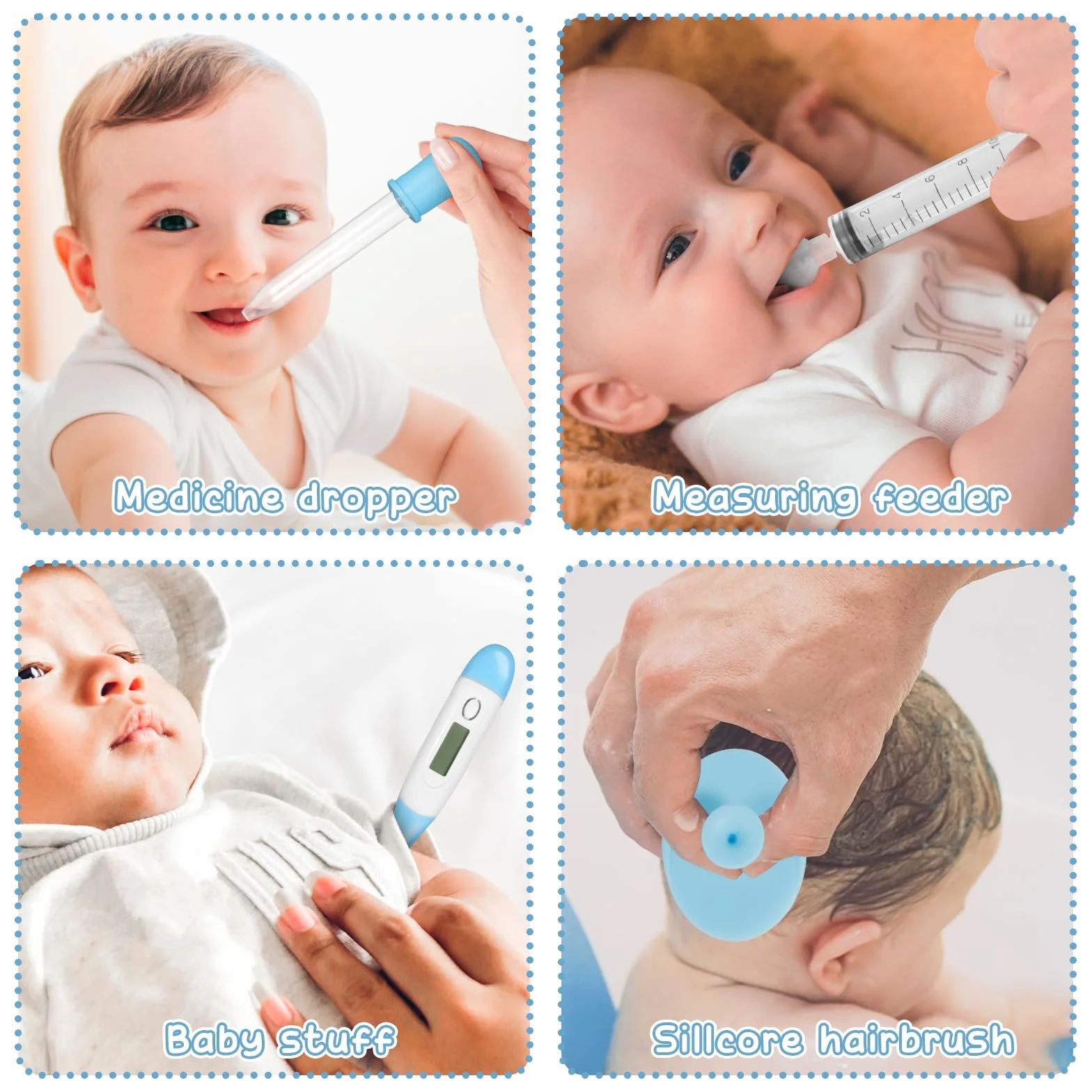 Kit Soin Bébé Naissance 13 Pièces Ensemble Manucure Bébé Bleu