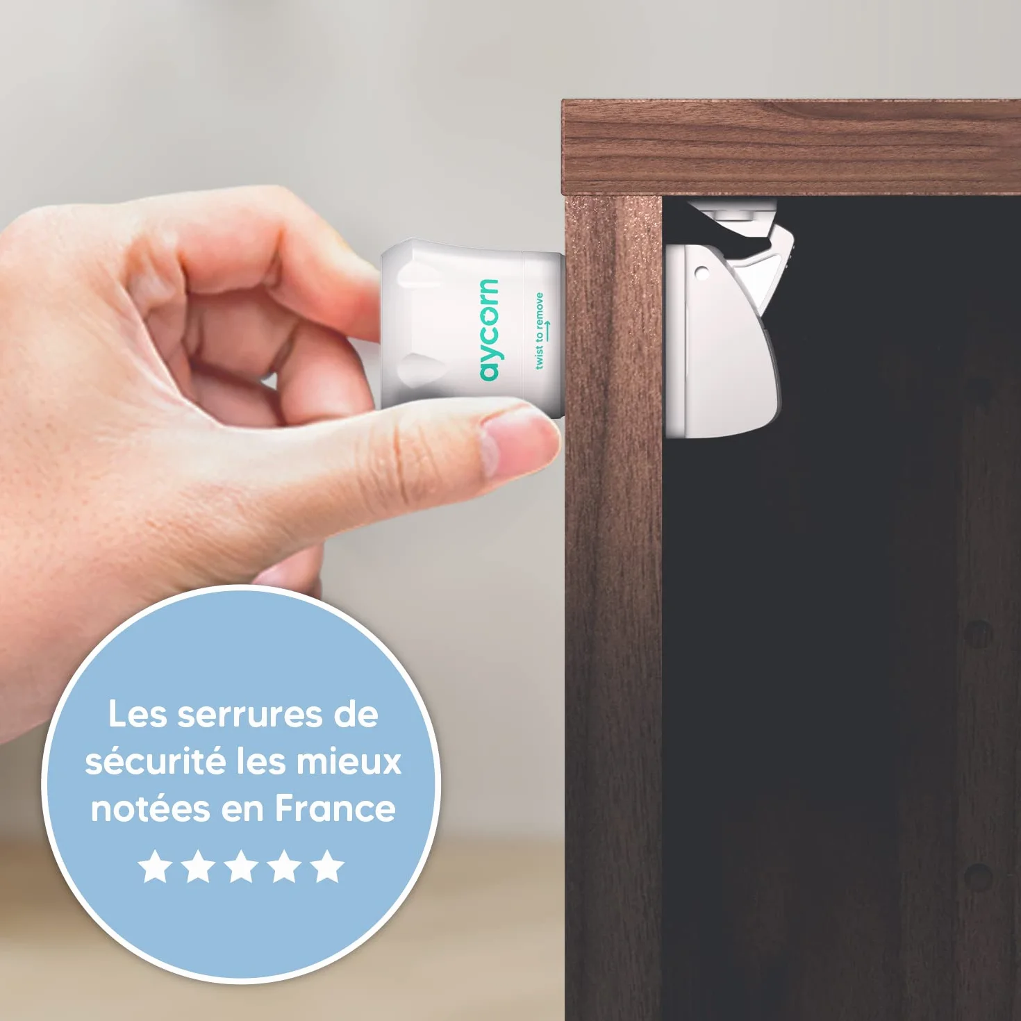 Aycorn Verrous Magnétiques de Sécurité pour Bébés, 10 loquets et 2 clés, Bloque Porte Placard