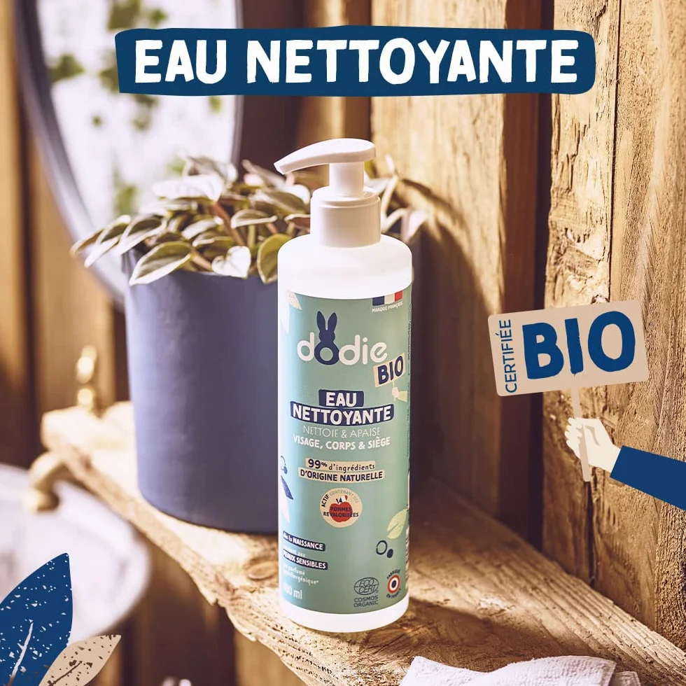 DODIE Eau Nettoyante Bio 400mL visage corps siège