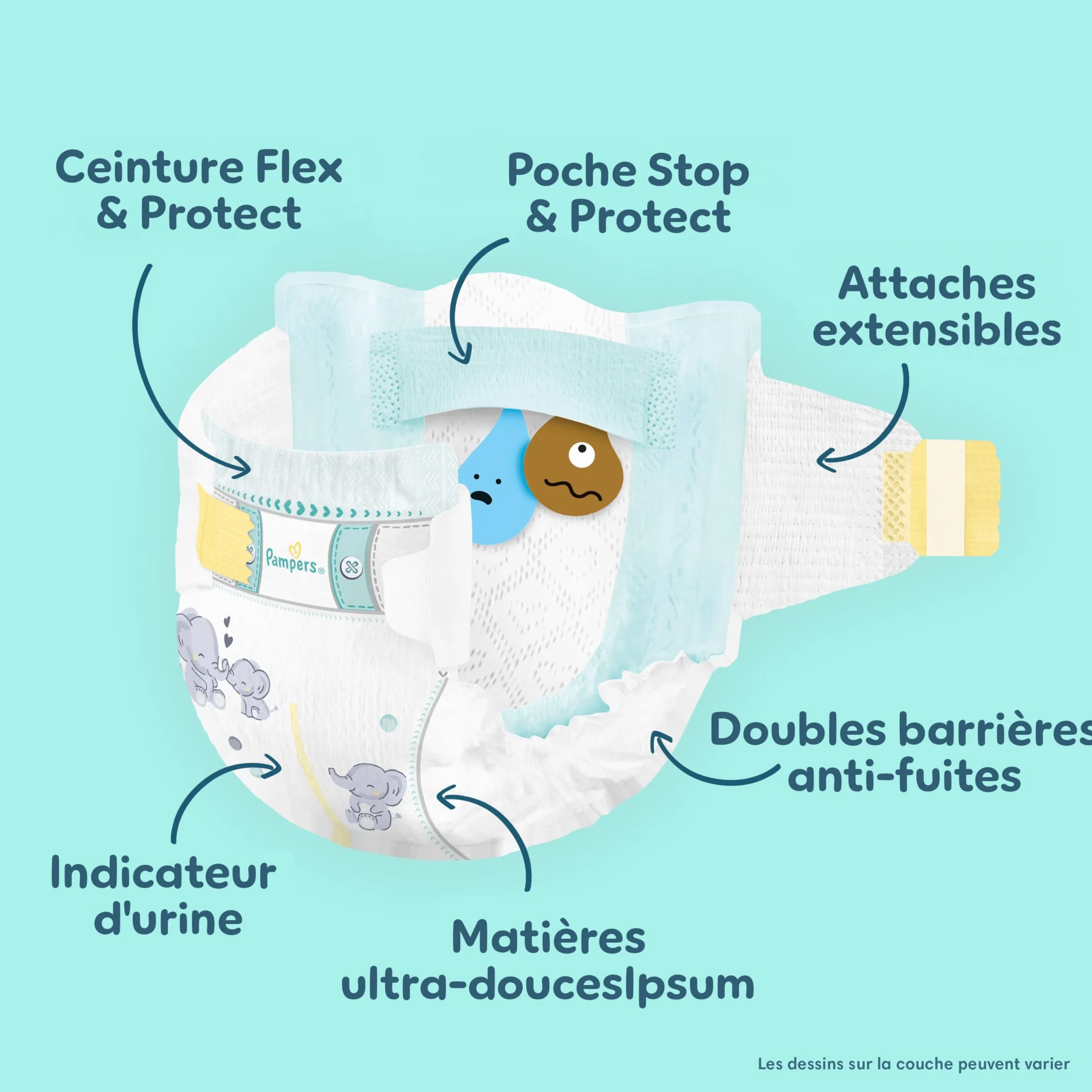 Pampers Premium Protection Taille 4, 92 Langes, 9kg-14kg