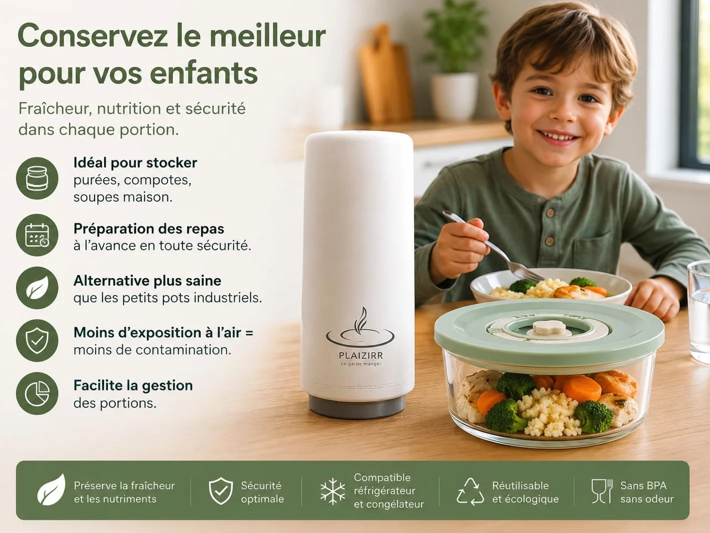 Kit sous vide alimentaire pompe rechargeable sans fil 4 boîtes hermétiques verre BPA