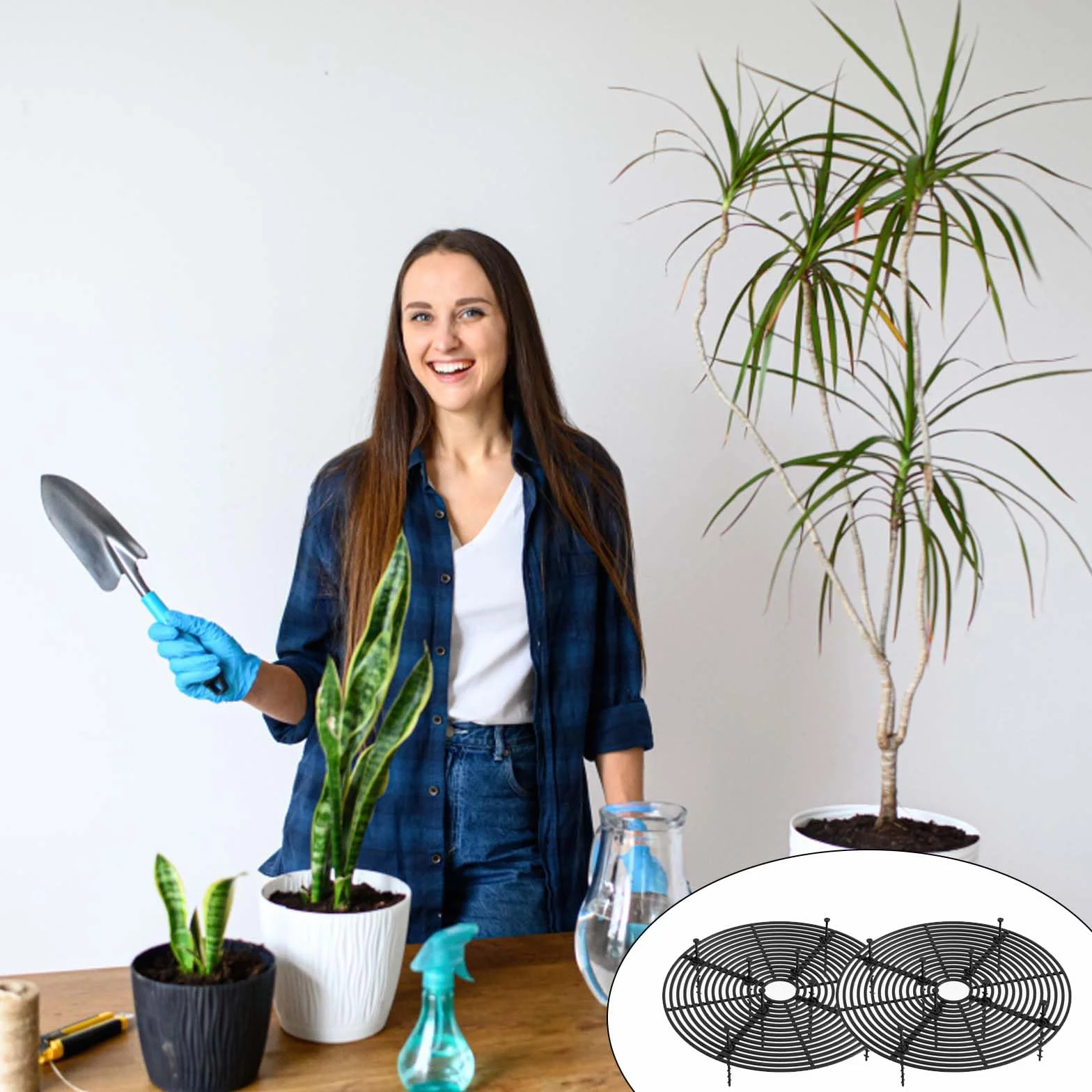 Lot de 2 protections pour plantes pots de fleurs couvercle 30 cm noir intérieur extérieur protection pot de fleurs chats