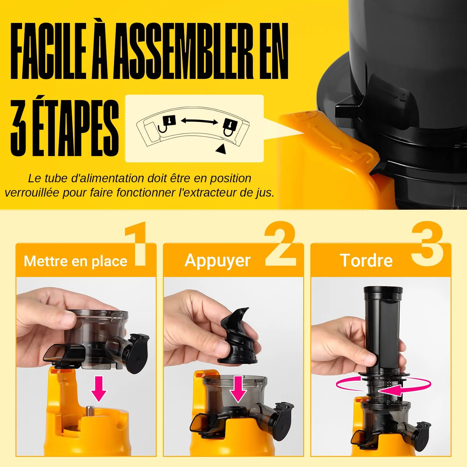 Ventray Extracteur de Jus Slow Juicer 60 Tours Presse à Froid Sans BPA Vert