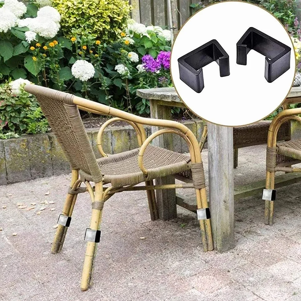 Clips de Meubles Canapé en Plastique Solide pour Rotin, Jardin, Salon (Noir) 8 Pièces