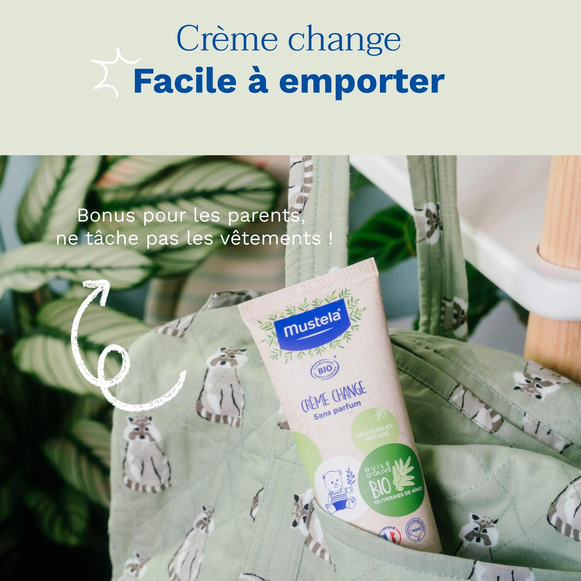Mustela Crème Change Bébé Huile d'Olive Bio Soin Protecteur Apaisant Aloe Vera Oxyde de Zinc Sans Parfum Dès la Naissance