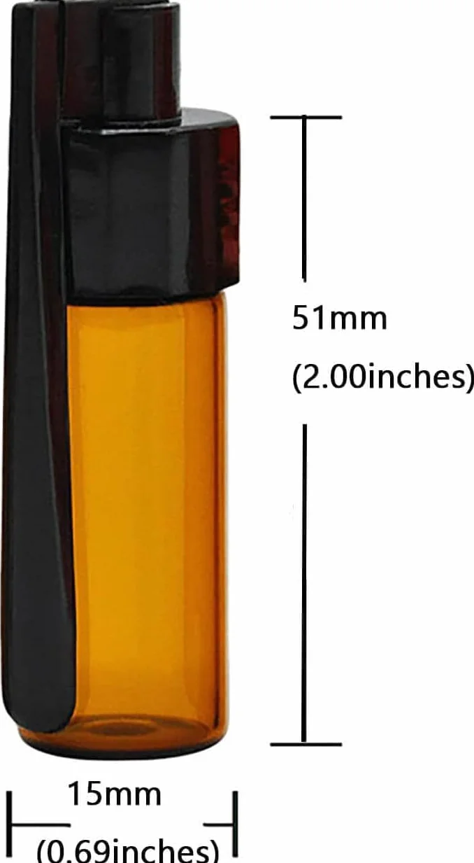 Lot de 5 flacons de poudre à épices 51 mm avec cuillère en verre et micro-entonnoir