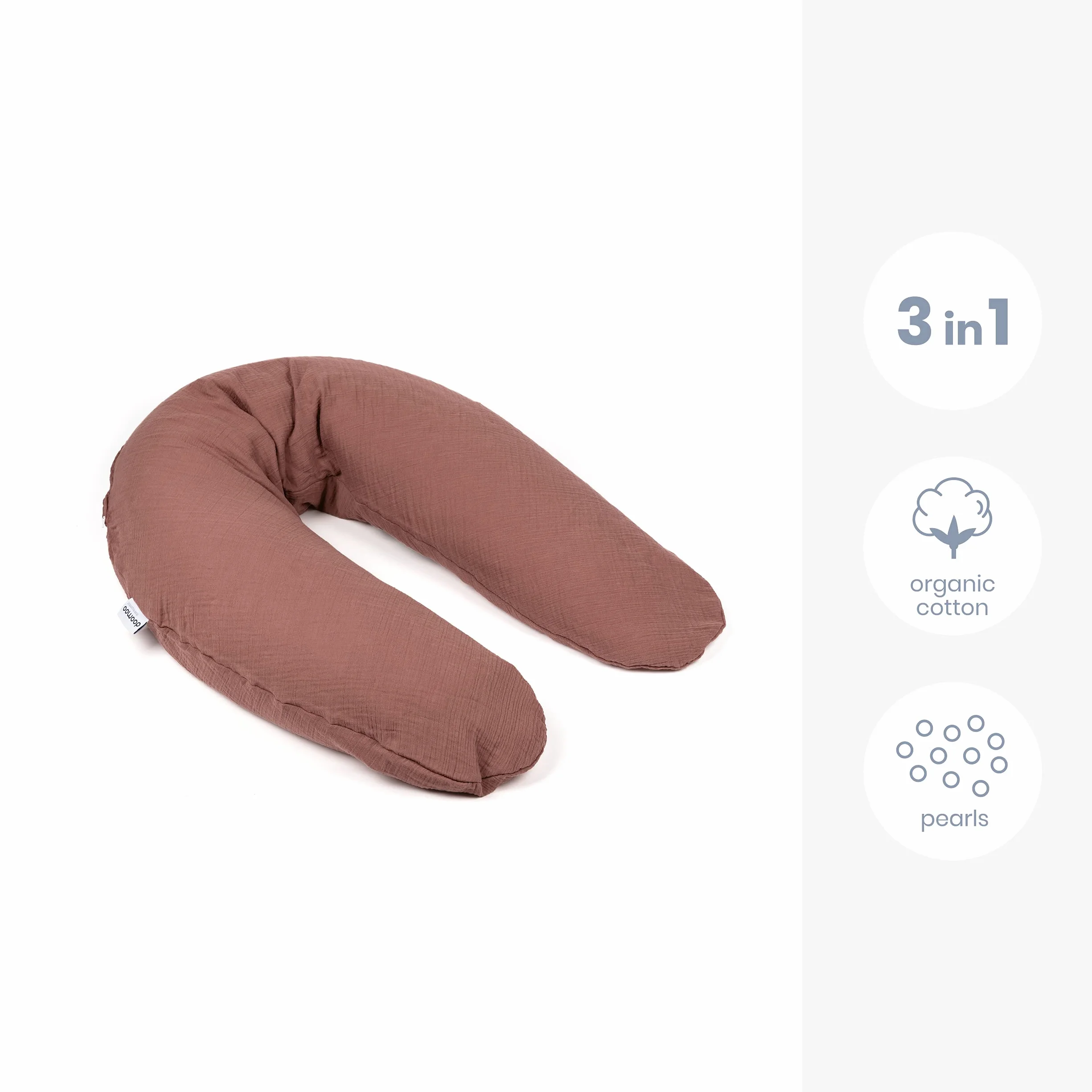 Doomoo Basics Comfy Big Tetra Brick Coussin de Grossesse Multi-Usages Grand Coussin d'Allaitement et de Maternité avec Housse Lavable