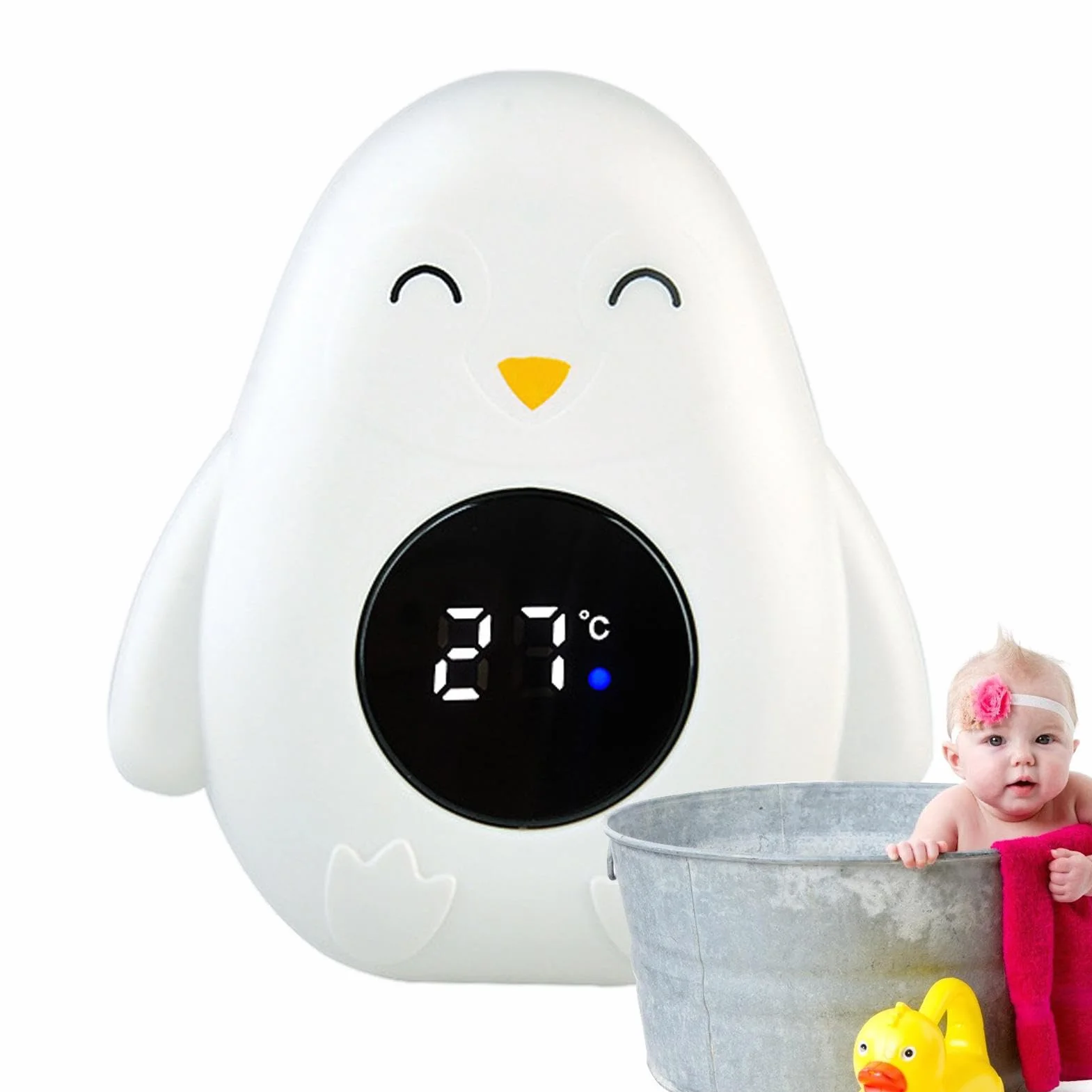 Thermomètre de Bain Numérique Manchot Bébé Écran LCD Tactile LED
