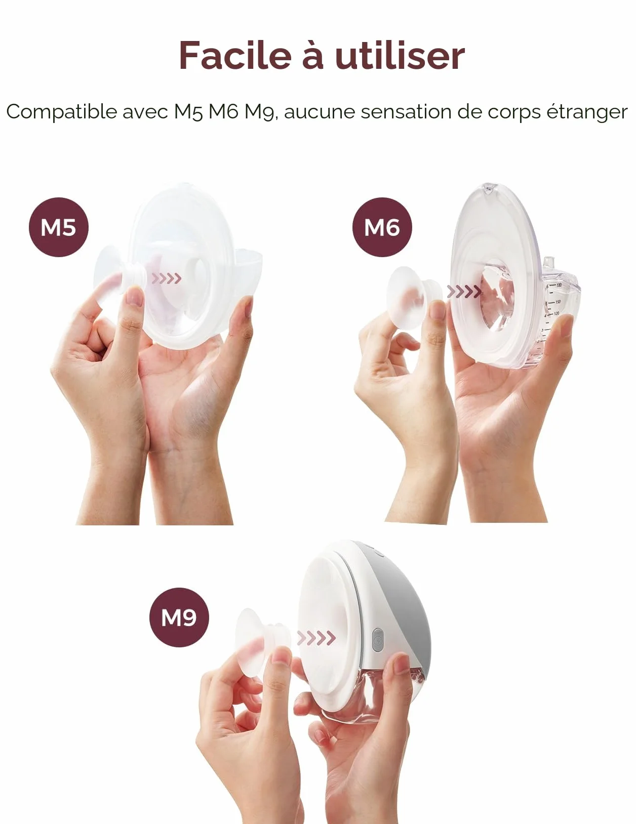 Momcozy Insert de bride 15 mm compatible M5/M6/M9, Accessoire rechange tire-lait, 1 pièce