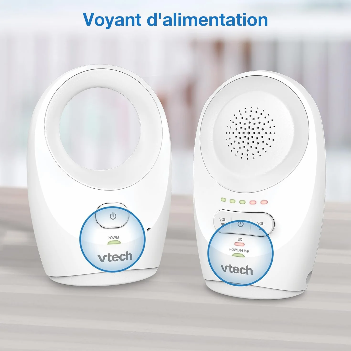 VTech DM1111 Babyphone Audio Numérique DECT avec Affichage du Niveau de Bruit et Clip Ceinture