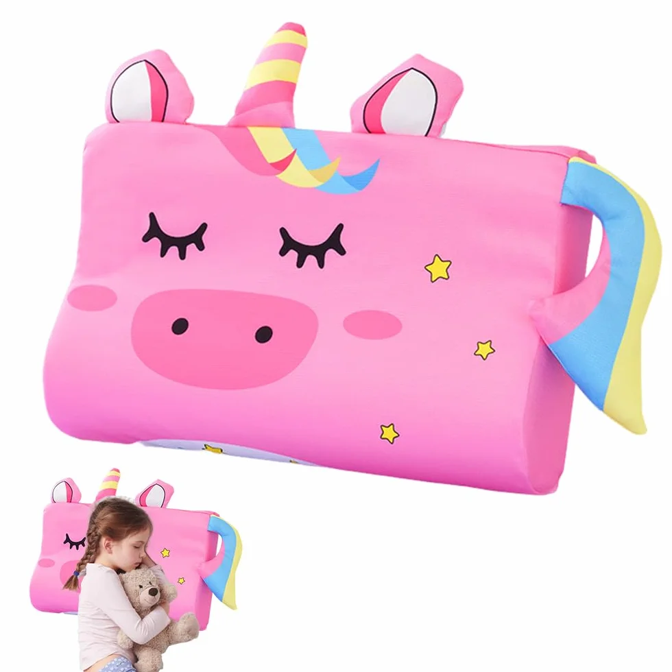 Oreiller Enfant 45x27cm Ergonomique Coussin Sommeil Licorne