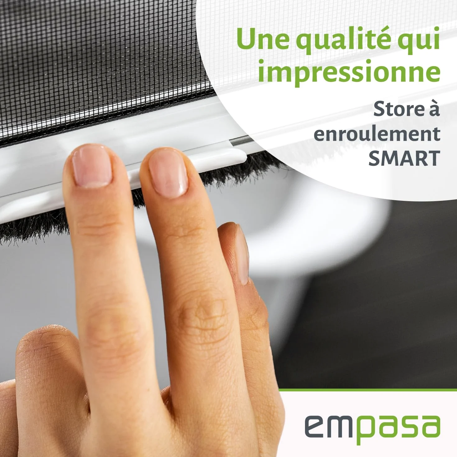empasa moustiquaire fenêtre enroulable SMART, blanc, marron ou anthracite | Protection contre les insectes volet roulant Store, à monter soi-même, Couleur : blanc, Taille:70 x 130 cm