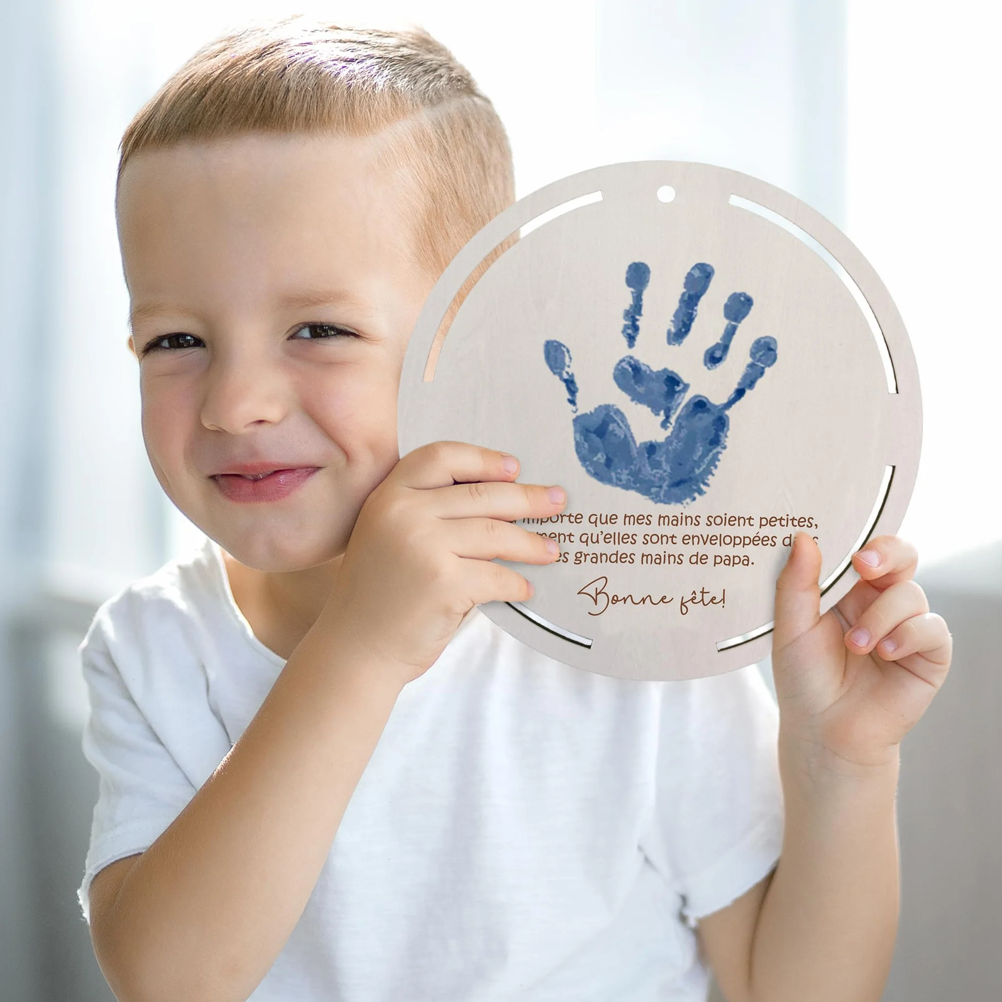 nagu® Cadeau personnalisé homme fête des pères avec empreinte main pied bébé