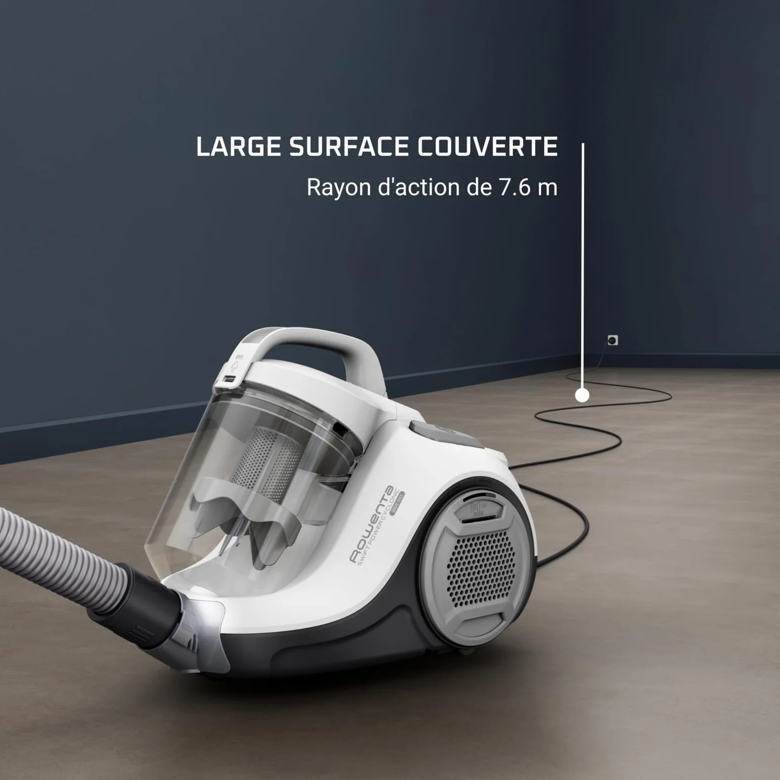 Rowenta Aspirateur sans Sac 900 W Swift Power Cyclonic Blanc RO2917EA