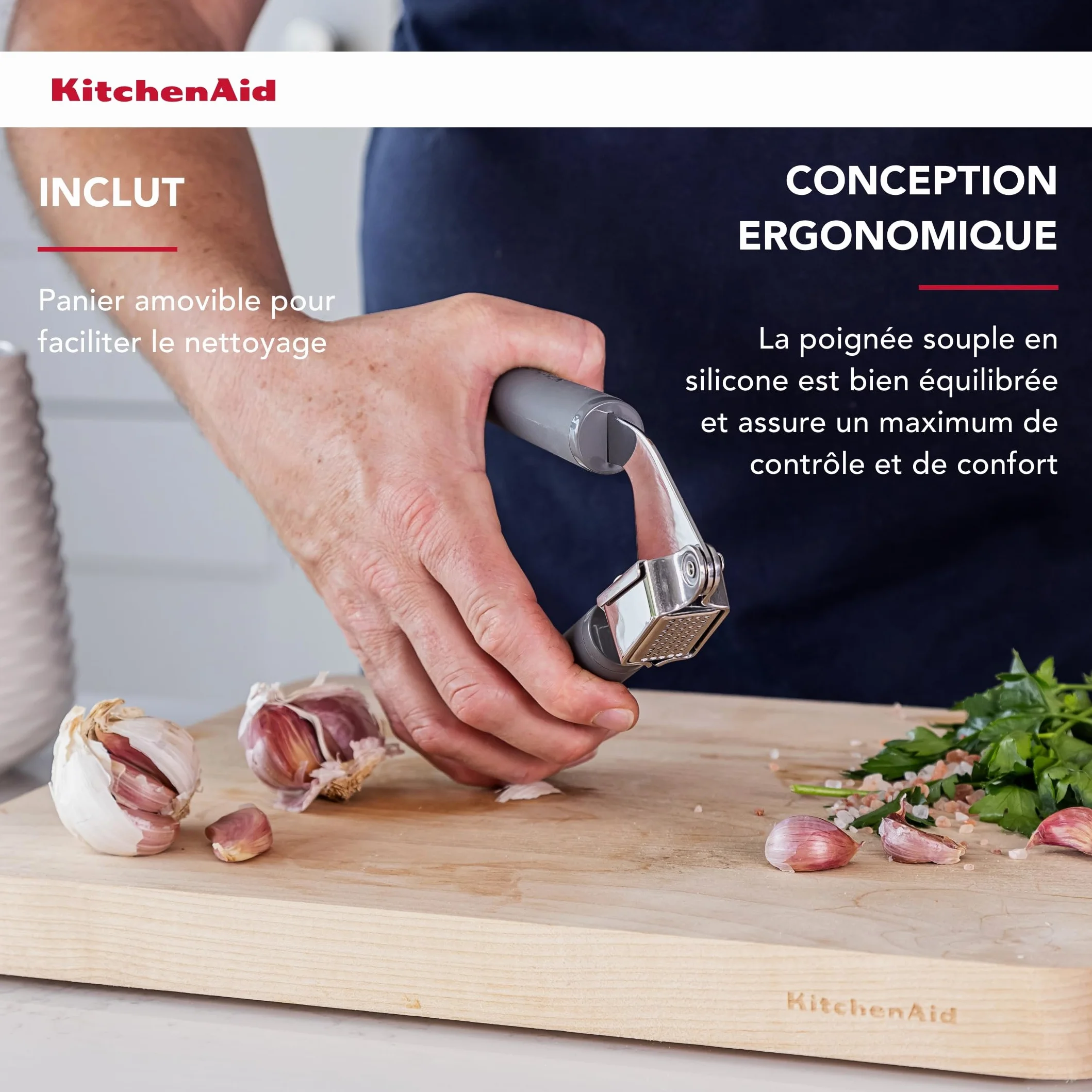 KitchenAid Presse-ail à prise souple Gris anthracite