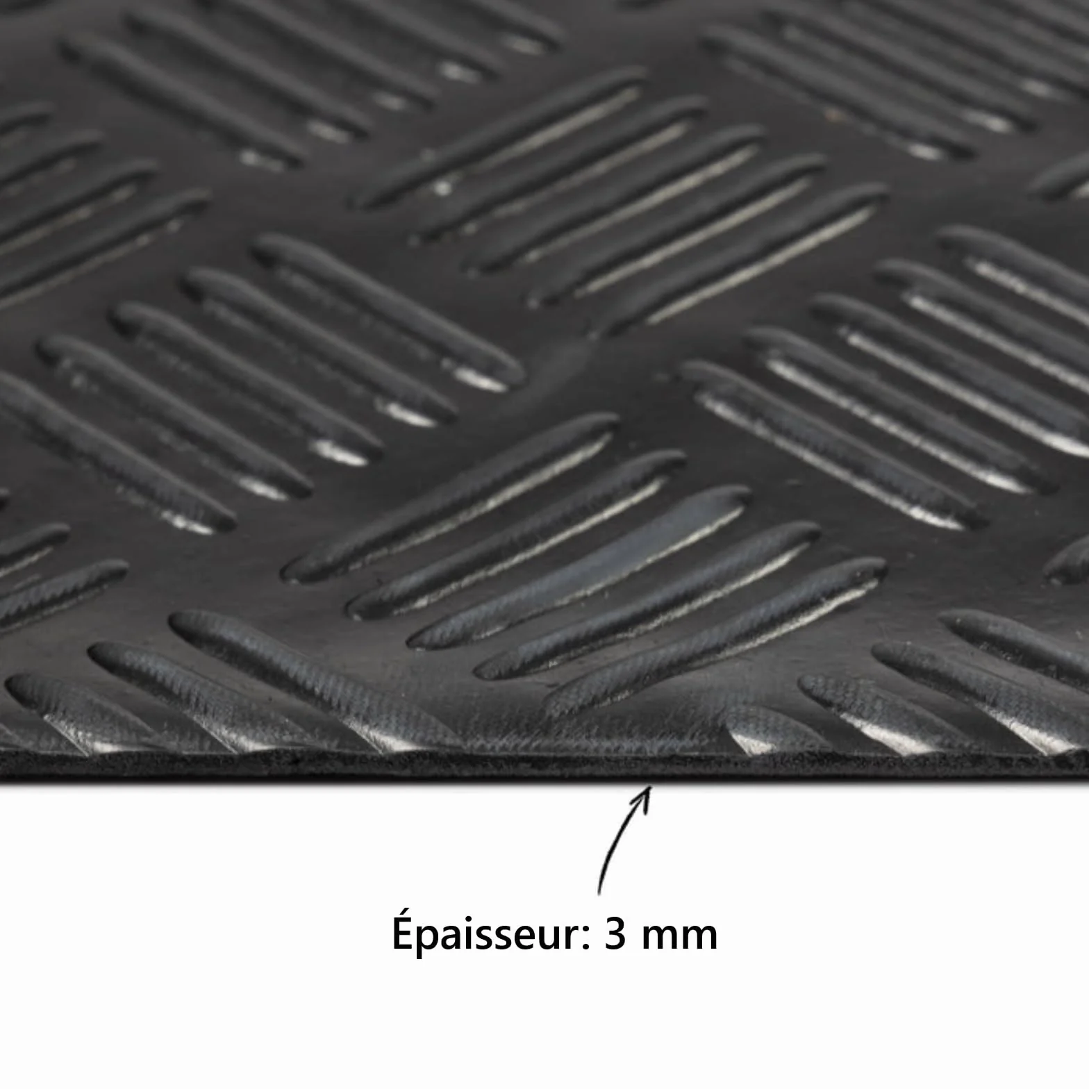 KARAT Tapis en Caoutchouc antidérapant Coureur en Caoutchouc Revêtement de Sol résistant 3 mm 100x150 cm