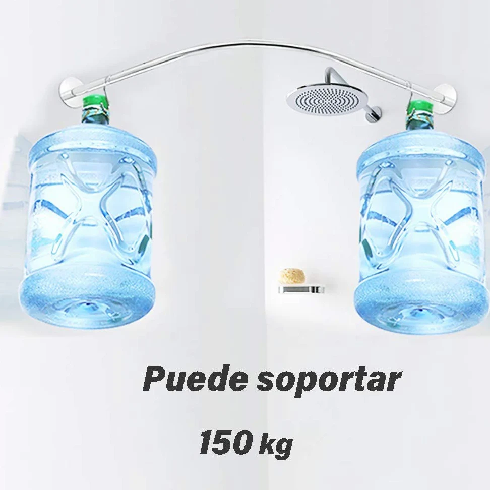 Barre de douche courbée L-SD réglable – Rail d'angle extensible en acier inoxydable 304 pour salle de bain et magasin de vêtements, sans perçage, convient pour 90 à 130 cm.