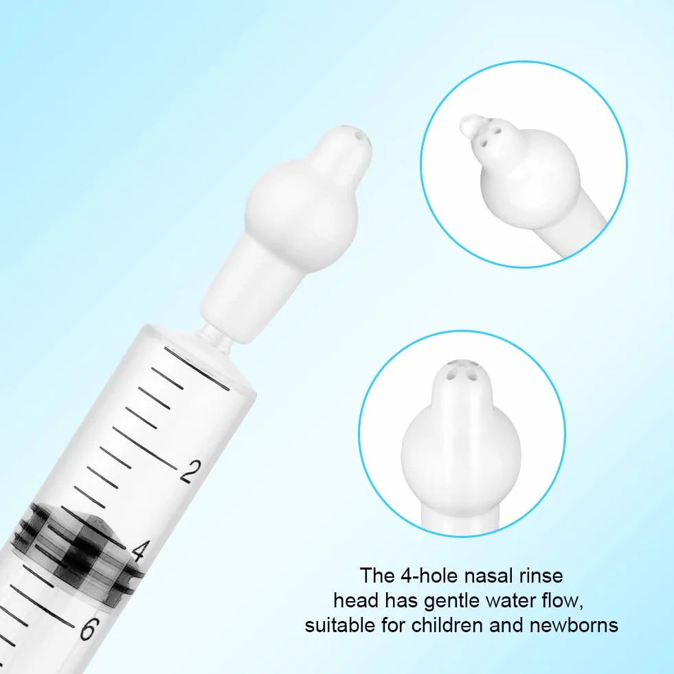 Embout Seringue Nasale Bebe Silicone 4PCS Remplacement Mouche Bebe Blanc