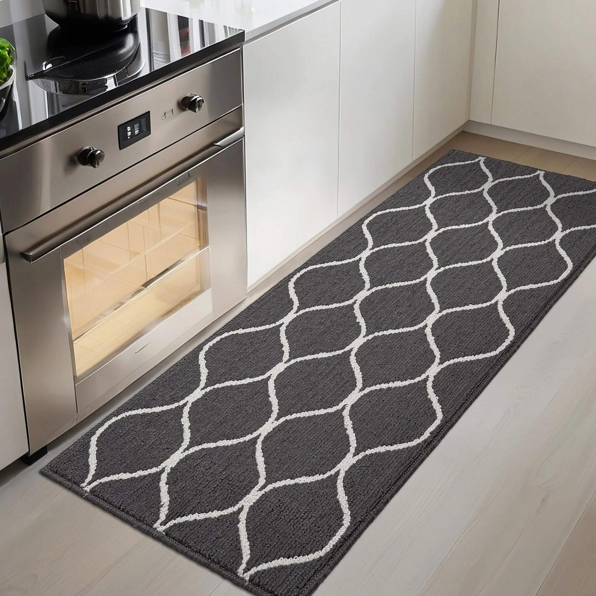Tapis de Cuisine Antidérapant 60 x 120 cm Devant Evier Gris