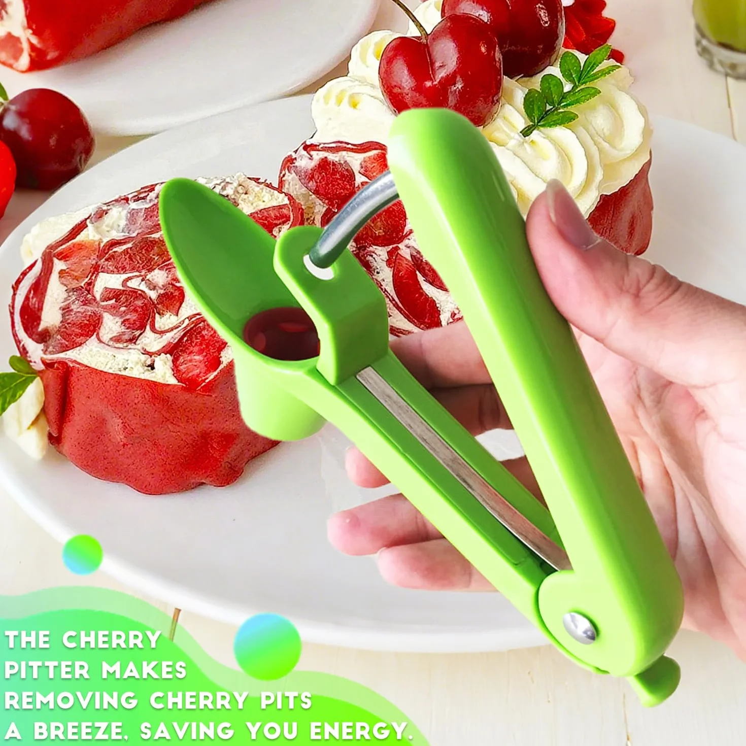 Dénoyauteur à cerises et olives en acier inoxydable, Cherry Pitter manuel pour olives, cerises, dattes